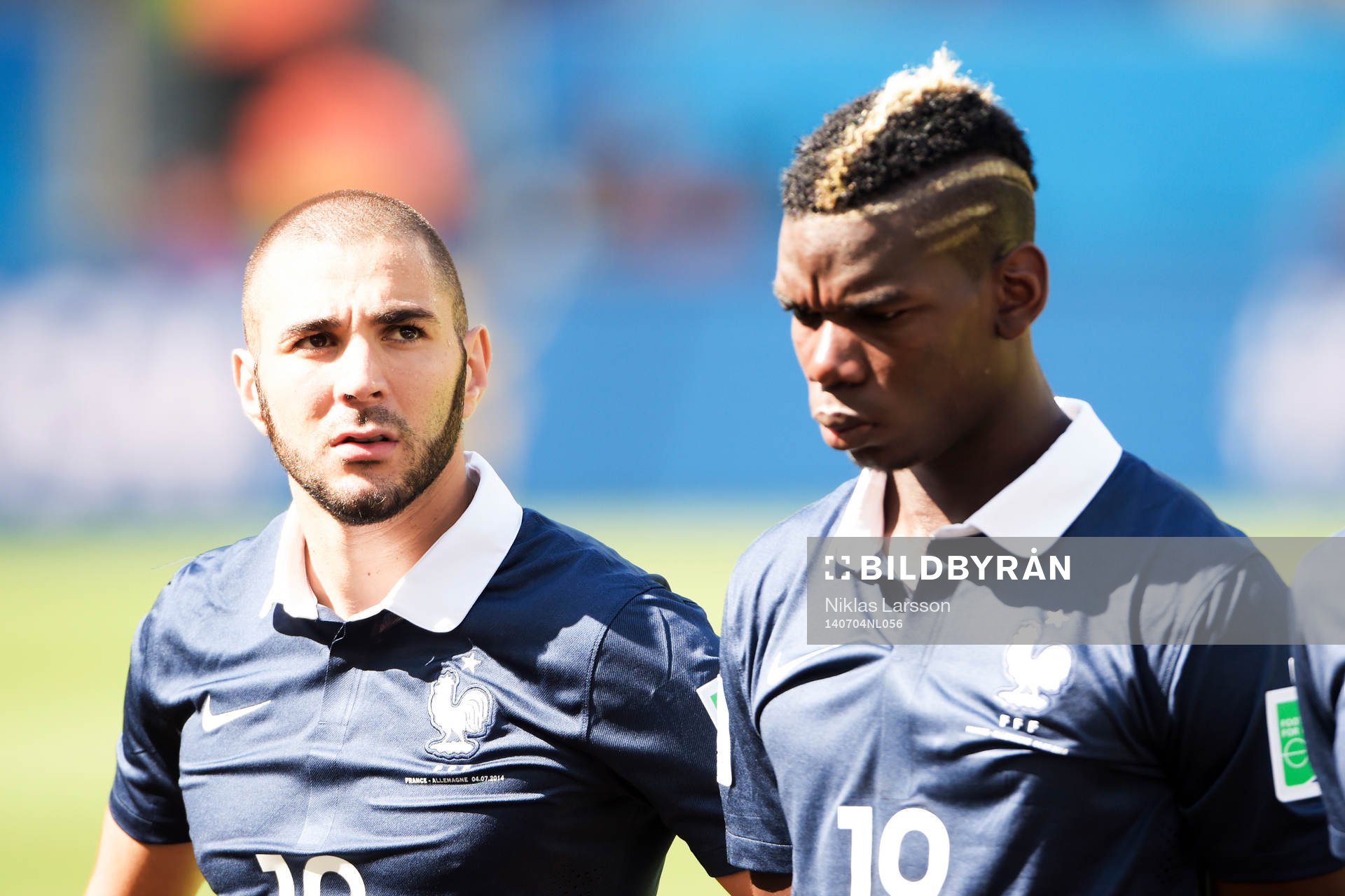 Frankrikes Karim Benzema och Paul Pogba