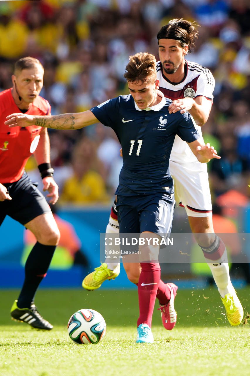 Frankrikes Antoine Griezmann och Tysklands Sami Khedira