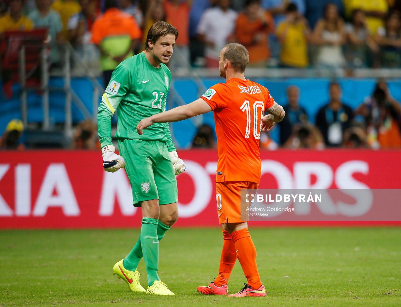  Football - Netherlands v Costa Rica - FIFA World Cup Brazil 2014 - Quarter Final - Arena Fonte Nova, Salvador, Brazil - 5/7/14