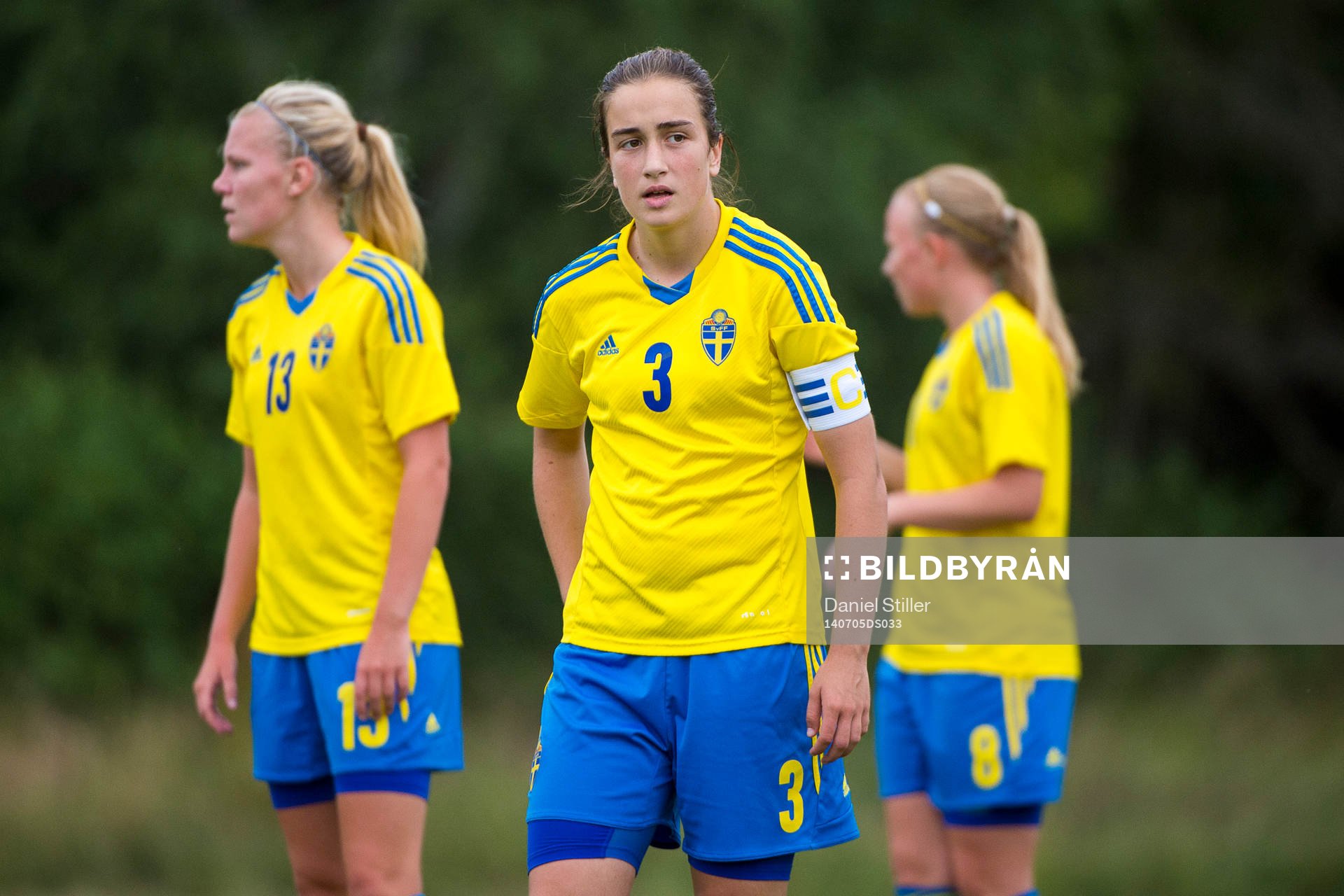 Sveriges lagkapten Edina Filekovic under en träningslandskamp mellan Sverige och Holland F16 den 5 juli 2014 i Henån.