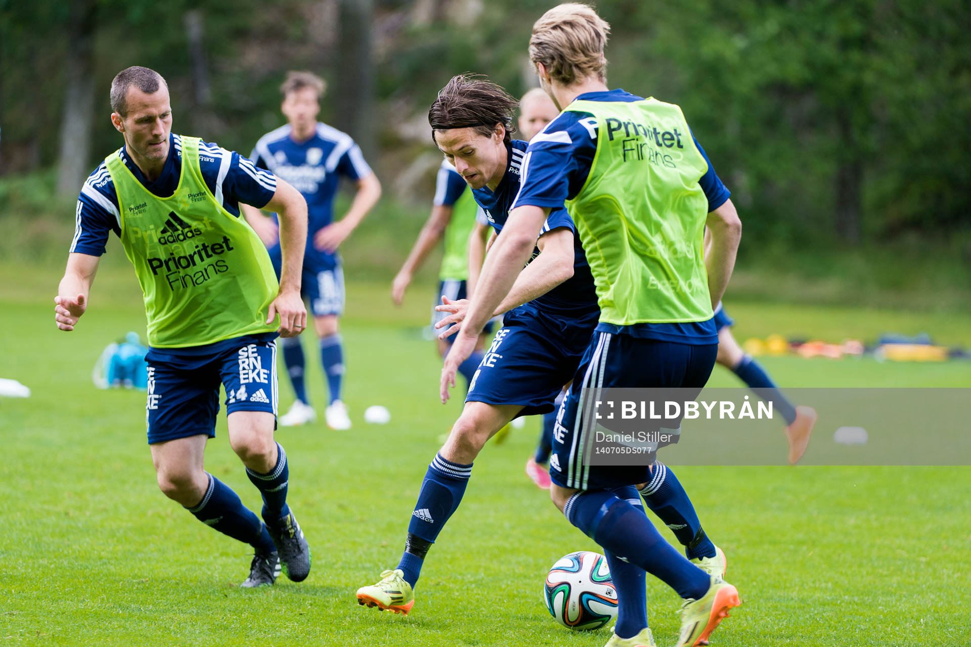 Hjalmar Jonsson, Lasse Vibe under en träning med  IFK Göteborg den 5 april 2014 i Göteborg.