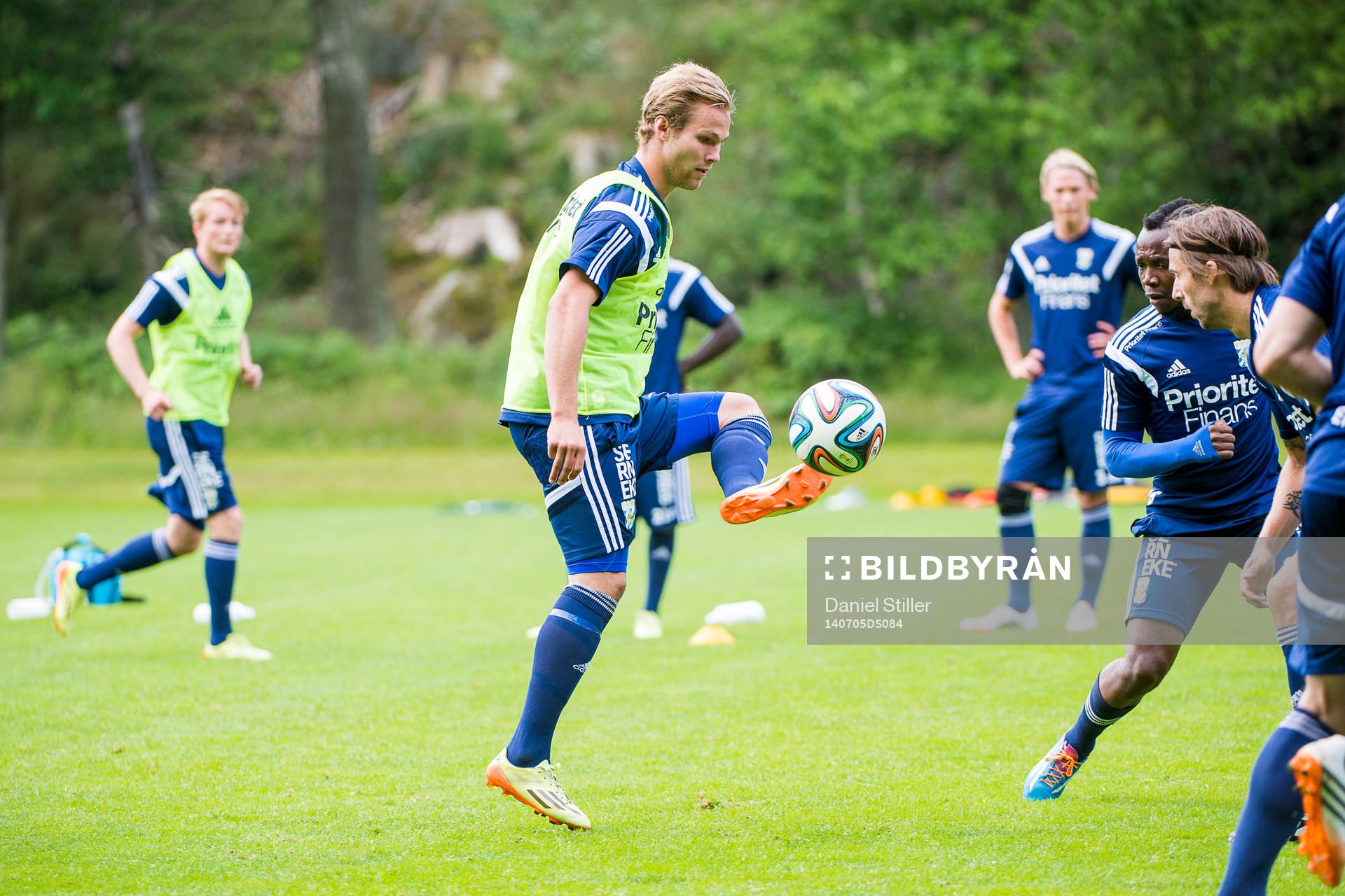 Gustav Engvall under en träning med  IFK Göteborg den 5 april 2014 i Göteborg.