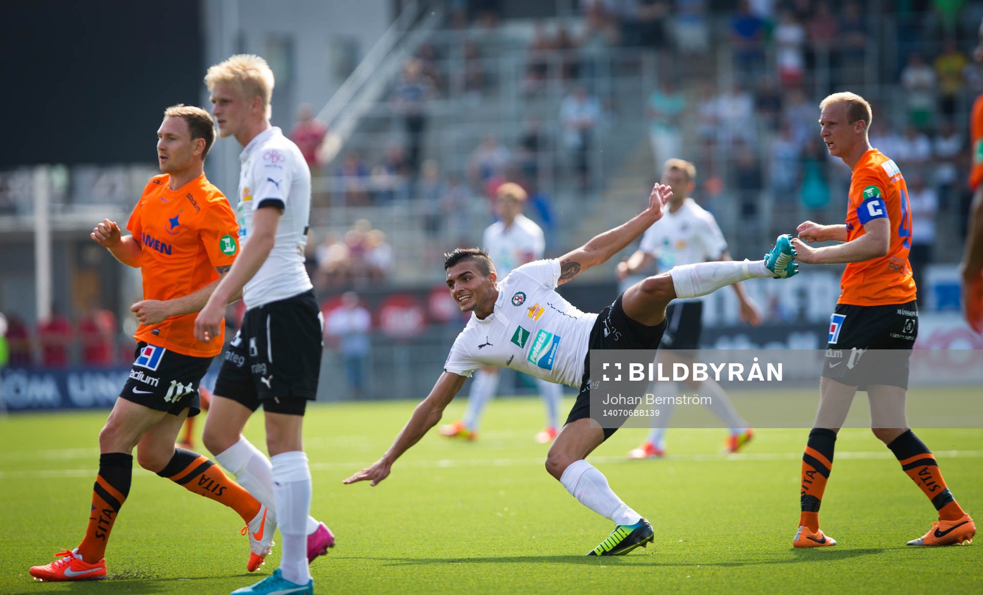 Örebros Ahmed Yasin under fotbollsmatchen i Allsvenskan mellan Örebro och Norrköping den 6 juli 2014 i Örebro.