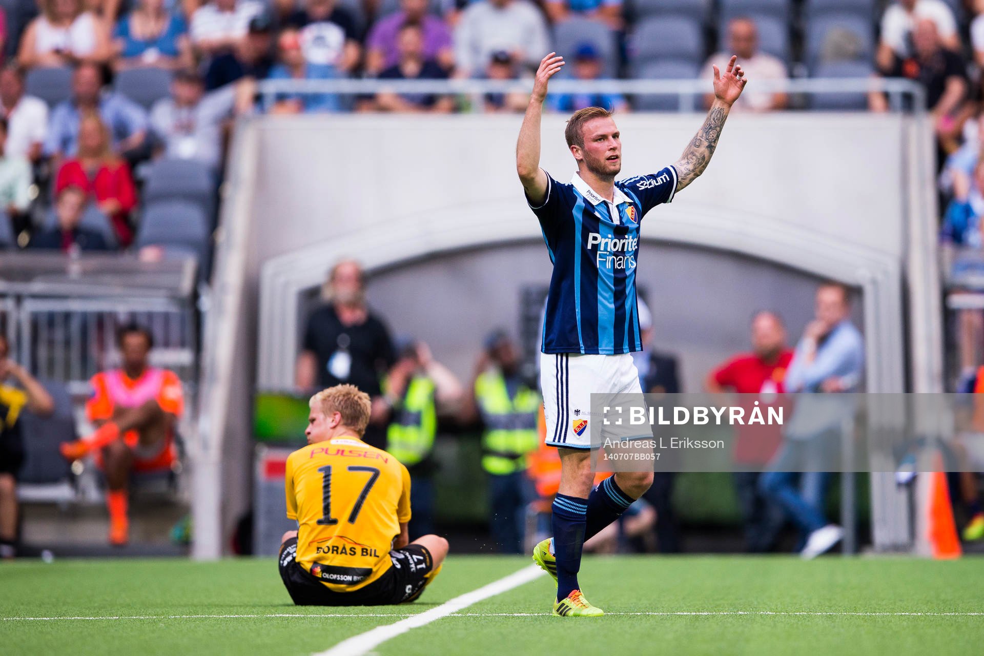 Djurgårdens Aleksander Faltsetas reagerar