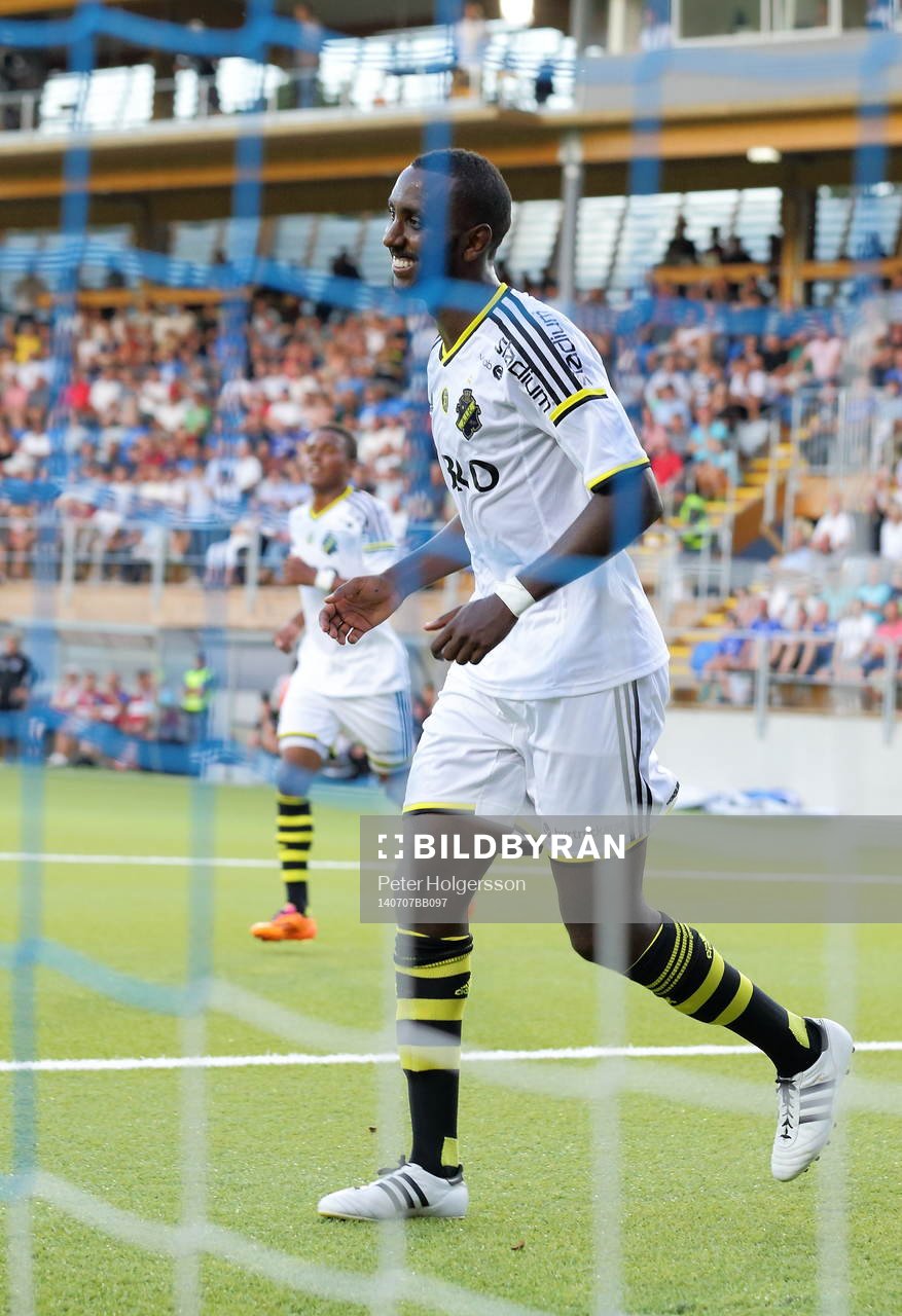 Mål 0-3 av AIK:s Henok Goitom   under fotbollsmatchen i Allsvenskan mellan Åtvidaberg och AIK den 12 maj 2014 i Åtvidaberg.