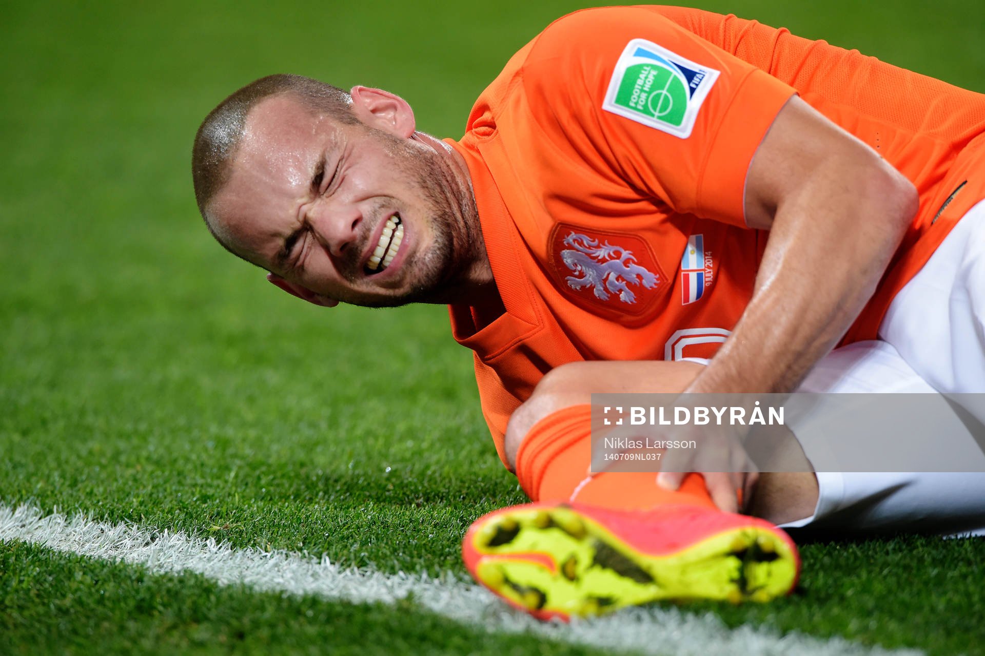 Hollands Wesley Sneijder har ont
