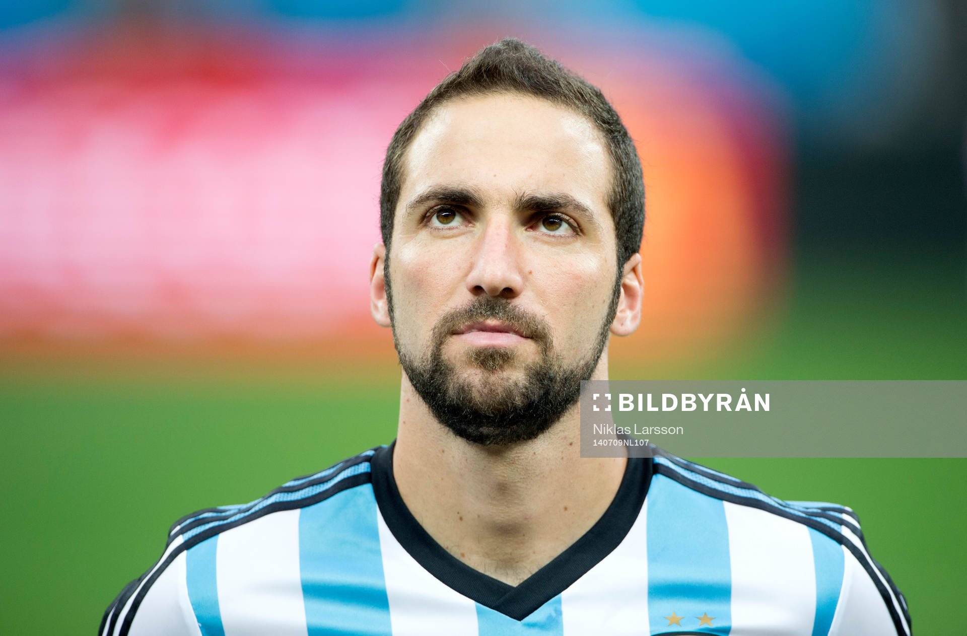 Argentinas Gonzalo Higuain under semifinalen mellan Argentina och Holland under fotbolls-VM den 9 juli 2014 i Sao Paulo. 