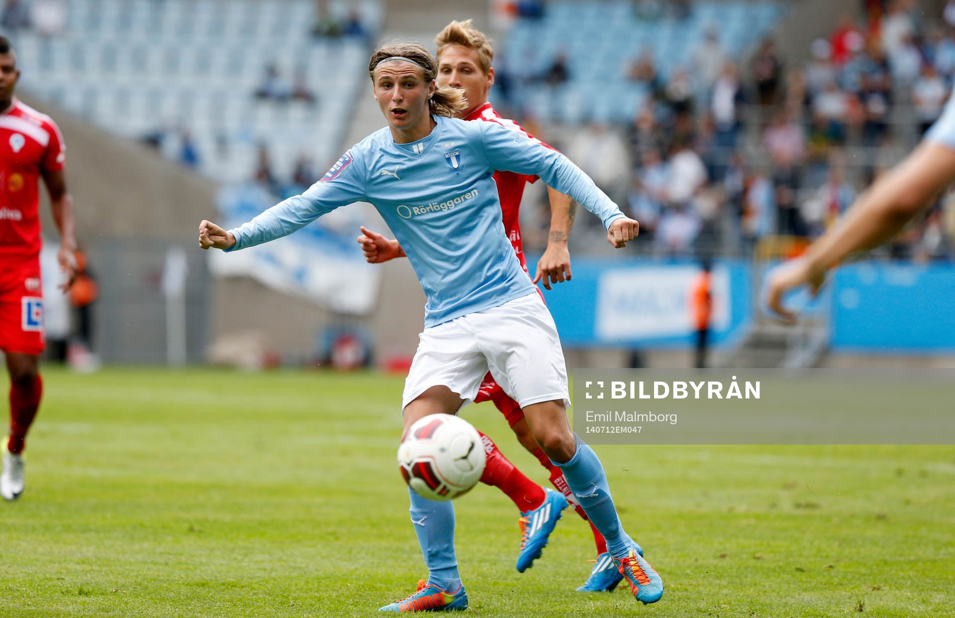 Pawel Cibicki från Malmö under matchen mellan Malmö och Åtvidaberg den 12 Juli 2014 i Malmö