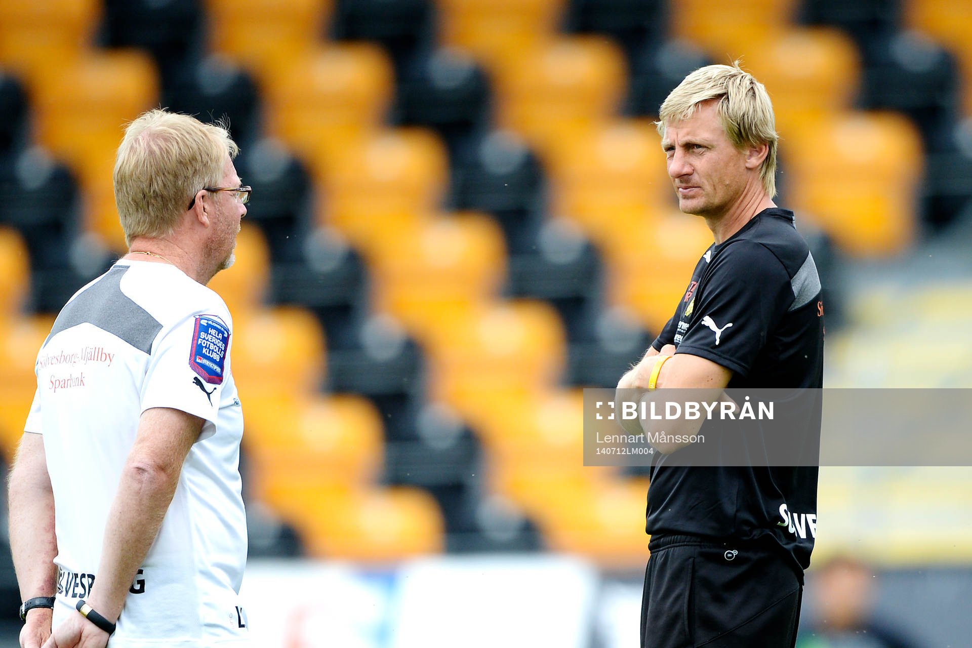 Mjällbys Patrik Rosengren i den allsvenska fotbollsmatchen mellan Mjällby och Falkenberg i Mjällby 12 juli.