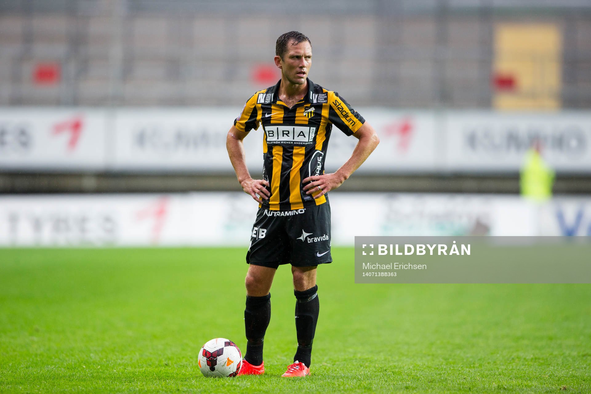 Häckens Martin Ericsson under fotbollsmatchen i Allsvenskan mellan Häcken - Örebro den 13 Juli 2014 i GÖTEBORG.