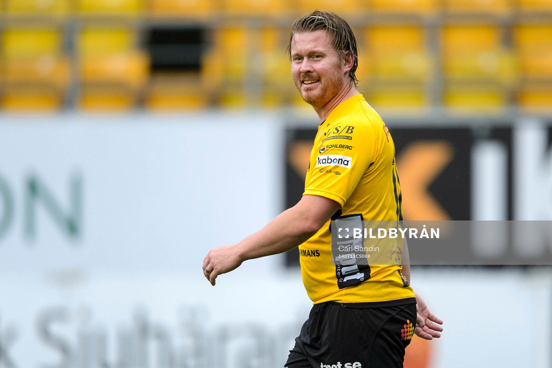 Fredrik Berglund i matchen mellan Elfsborgs Legendarer och Guliganerna Allstars den 13 juli 2014 i Borås.