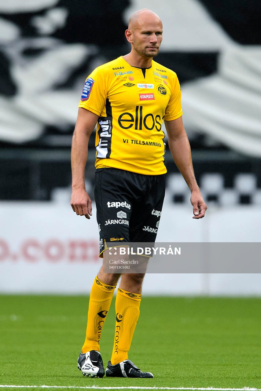 Joakim Alexandersson i matchen mellan Elfsborgs Legendarer och Guliganerna Allstars den 13 juli 2014 i Borås.
