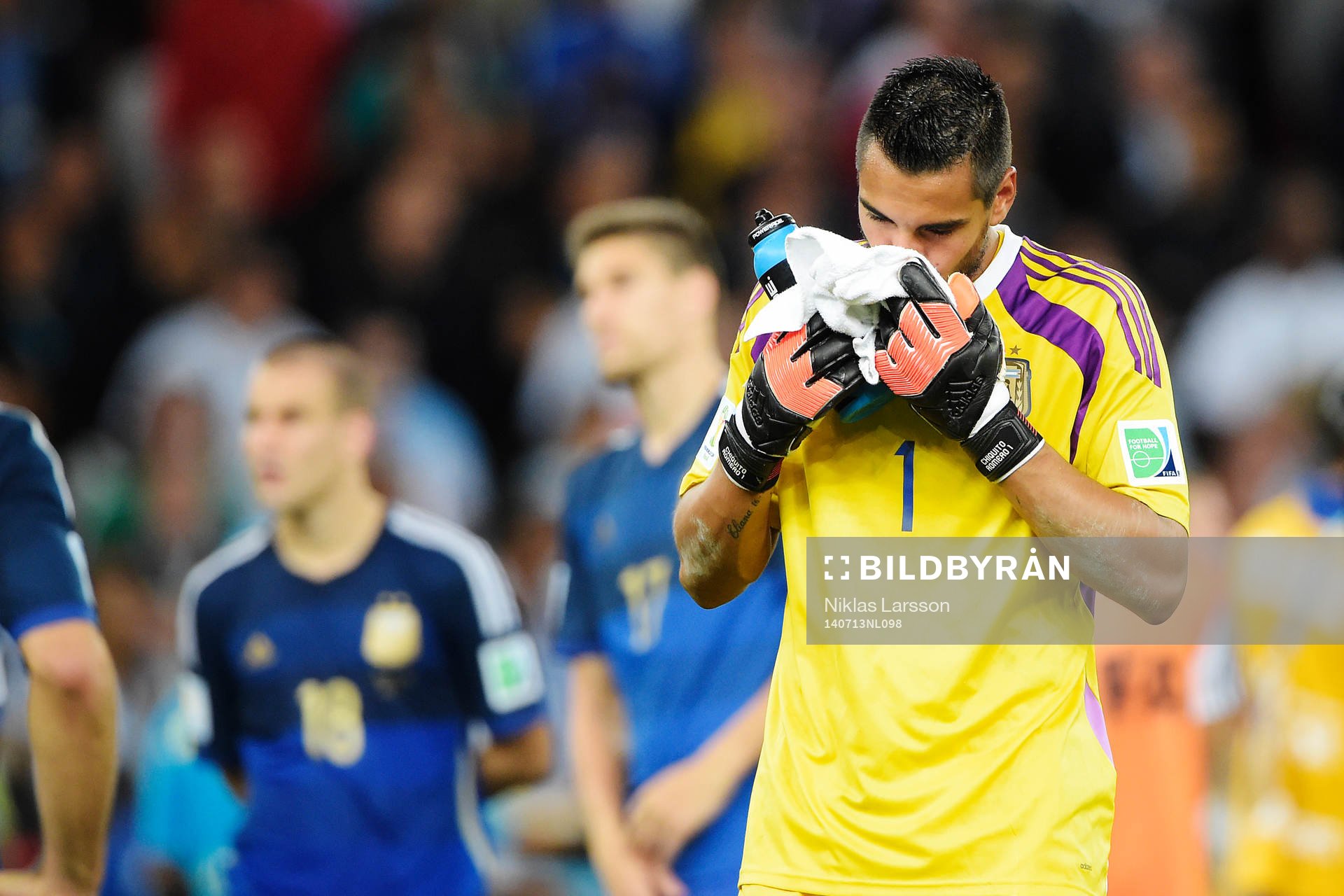 Argentinas målvakt Sergio Romero deppar