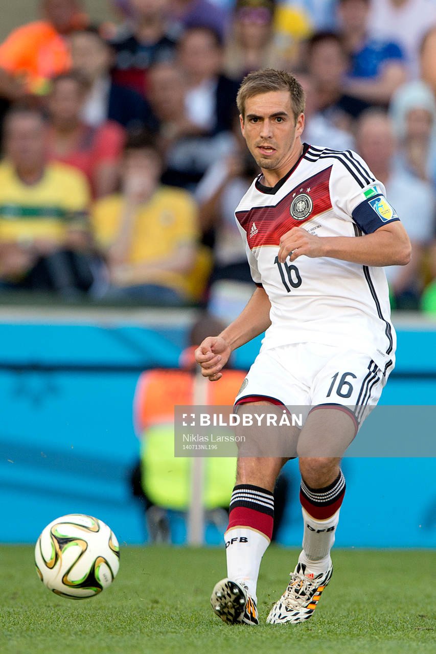 Tysklands Philipp Lahm  under finalen mellan Argentina och Tyskland under fotbolls-VM den 13 juli 2014 i Rio de Janeiro. 