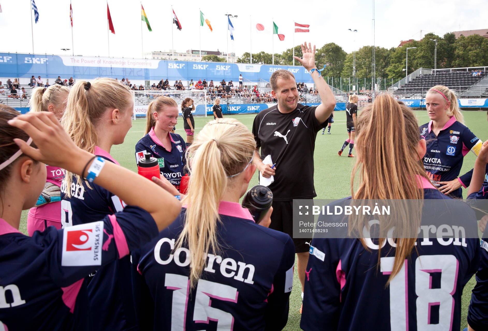 Match i Gothia Cup mellan Bayer Leverkusen och Linköping