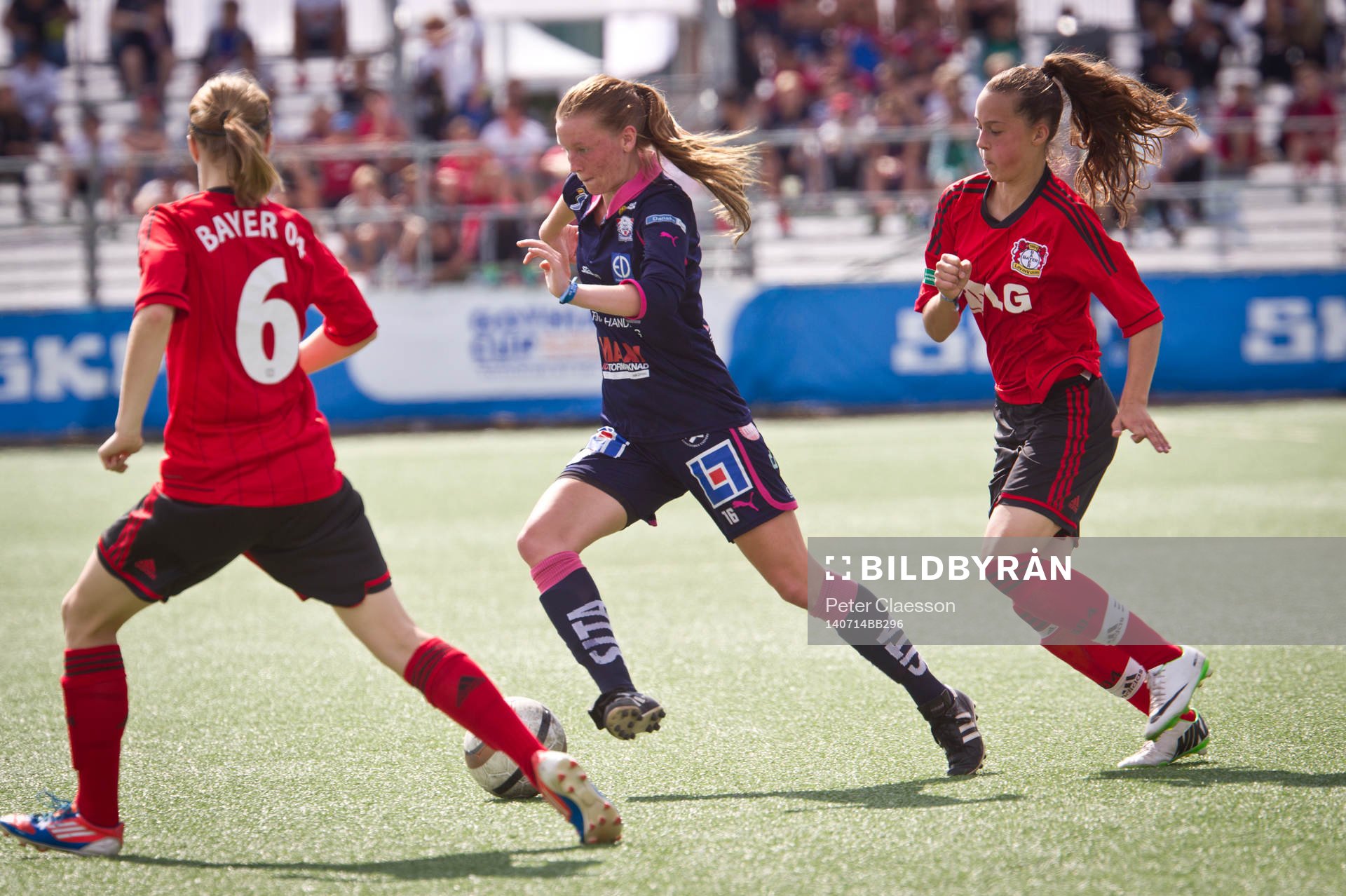 Match i Gothia Cup mellan Bayer Leverkusen och Linköping