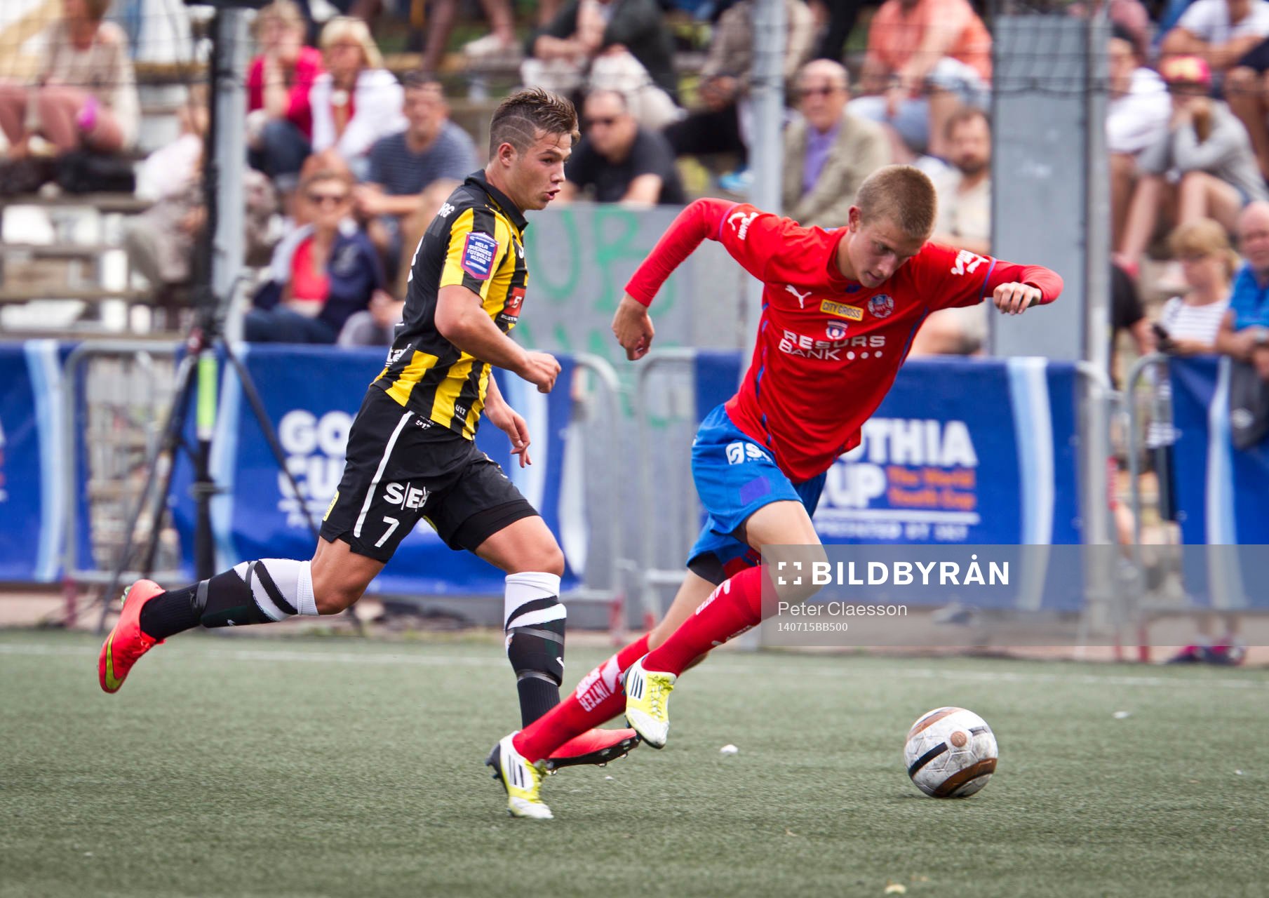 Match i Gothia Cup mellan Helsingborg och Häcken