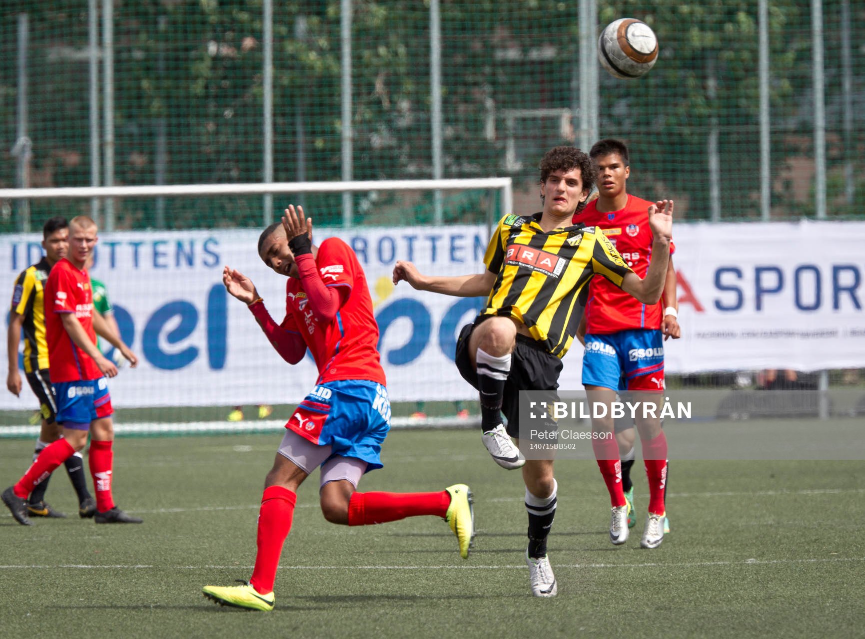 Match i Gothia Cup mellan Helsingborg och Häcken