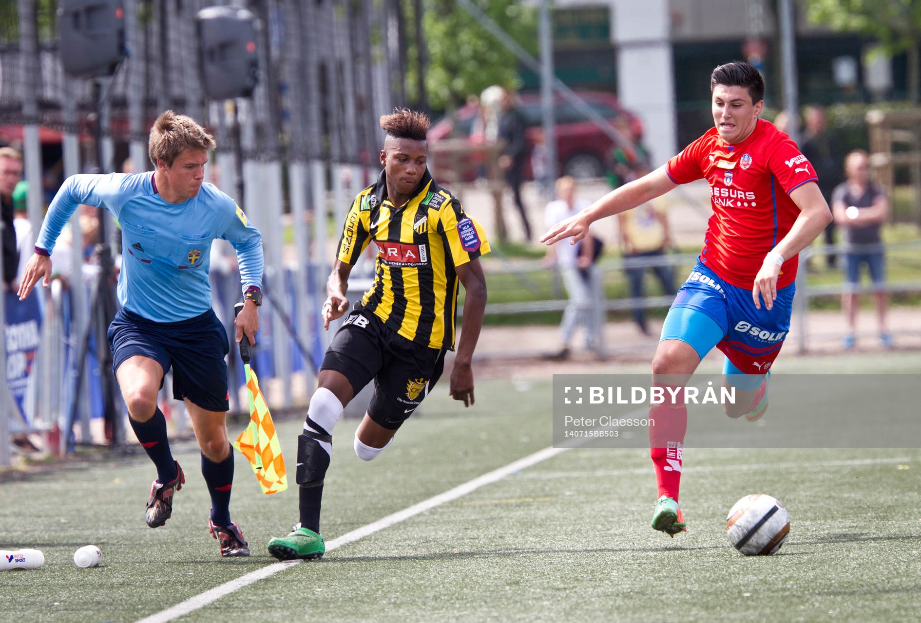 Match i Gothia Cup mellan Helsingborg och Häcken