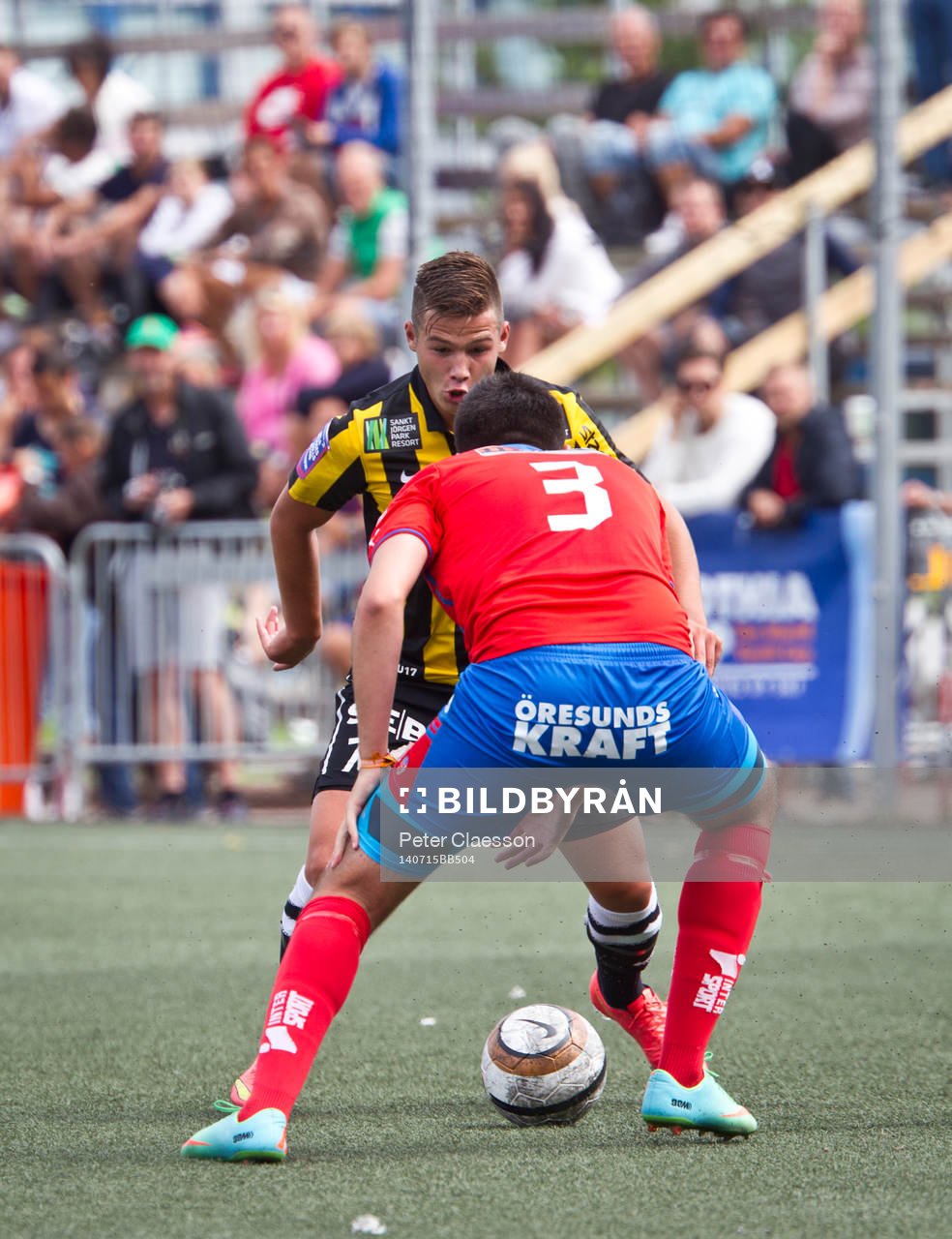 Match i Gothia Cup mellan Helsingborg och Häcken