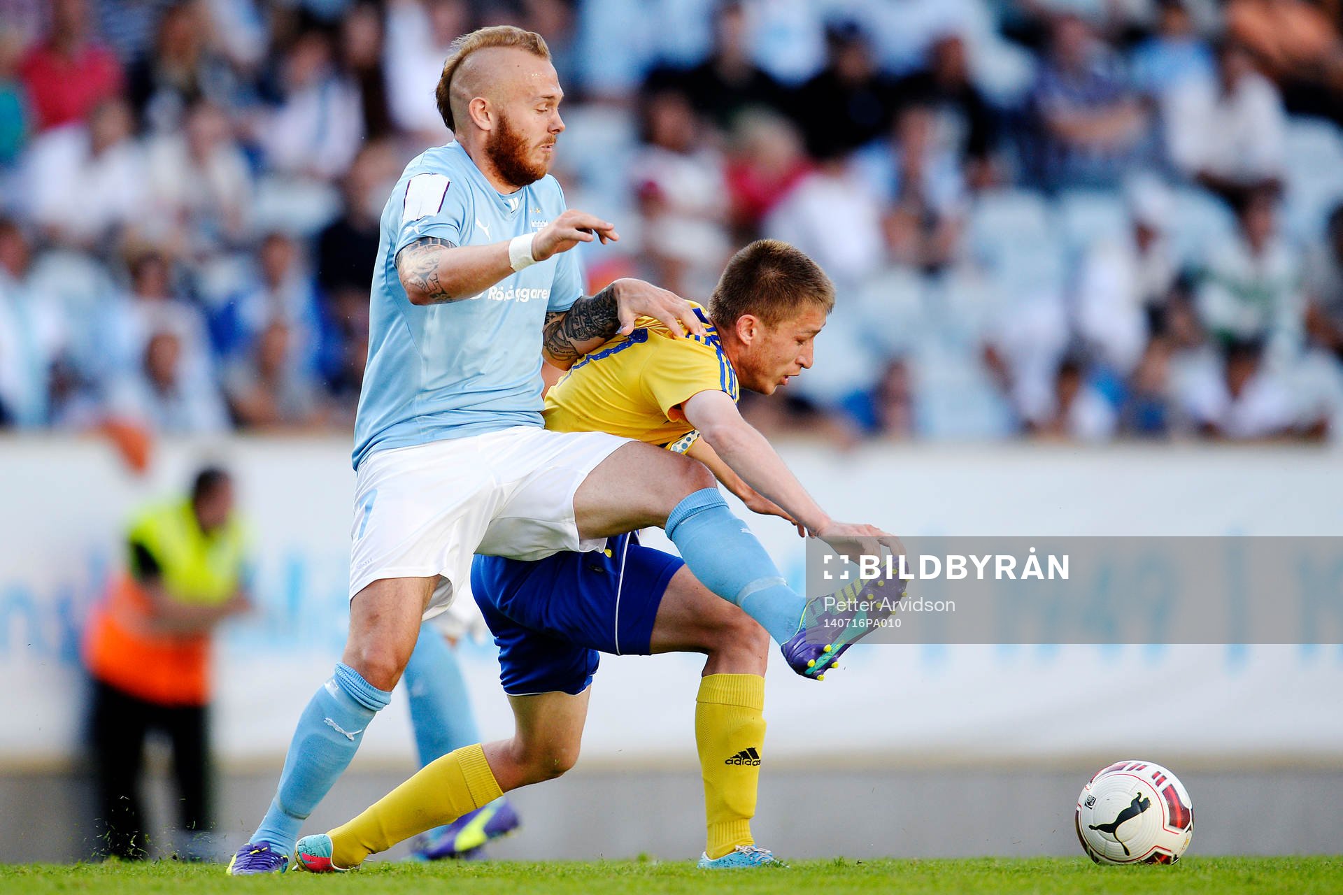 Malmö FFs Magnus Eriksson mot Ventspils Vitaliy Recickis