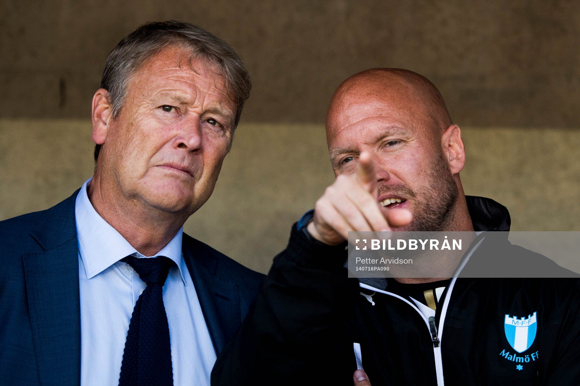 Malmö FFs tränare Åge Hareide och assisterande tränare