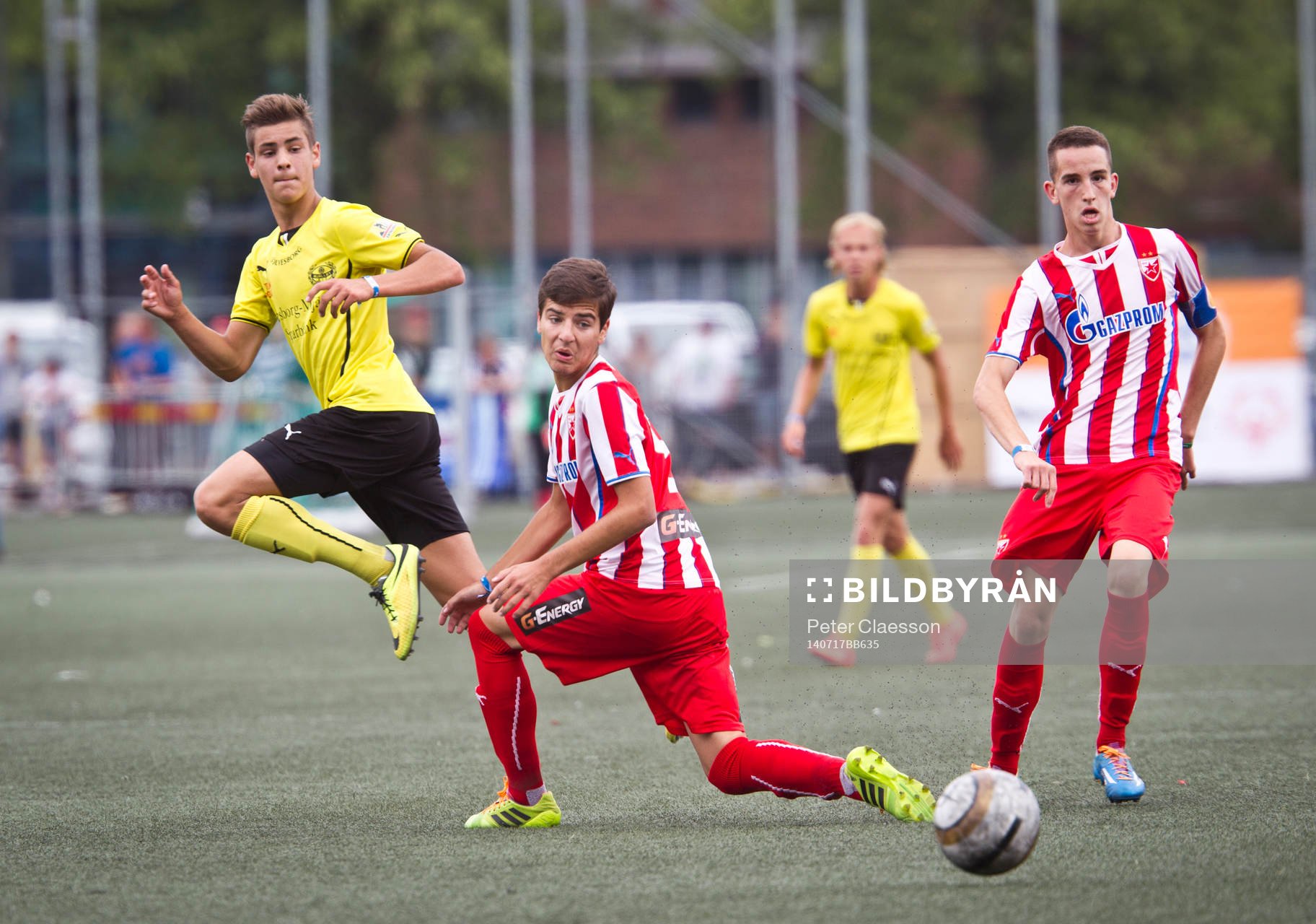 Match i Gothia Cup mellan Mjällby och Röda Stjärnan
