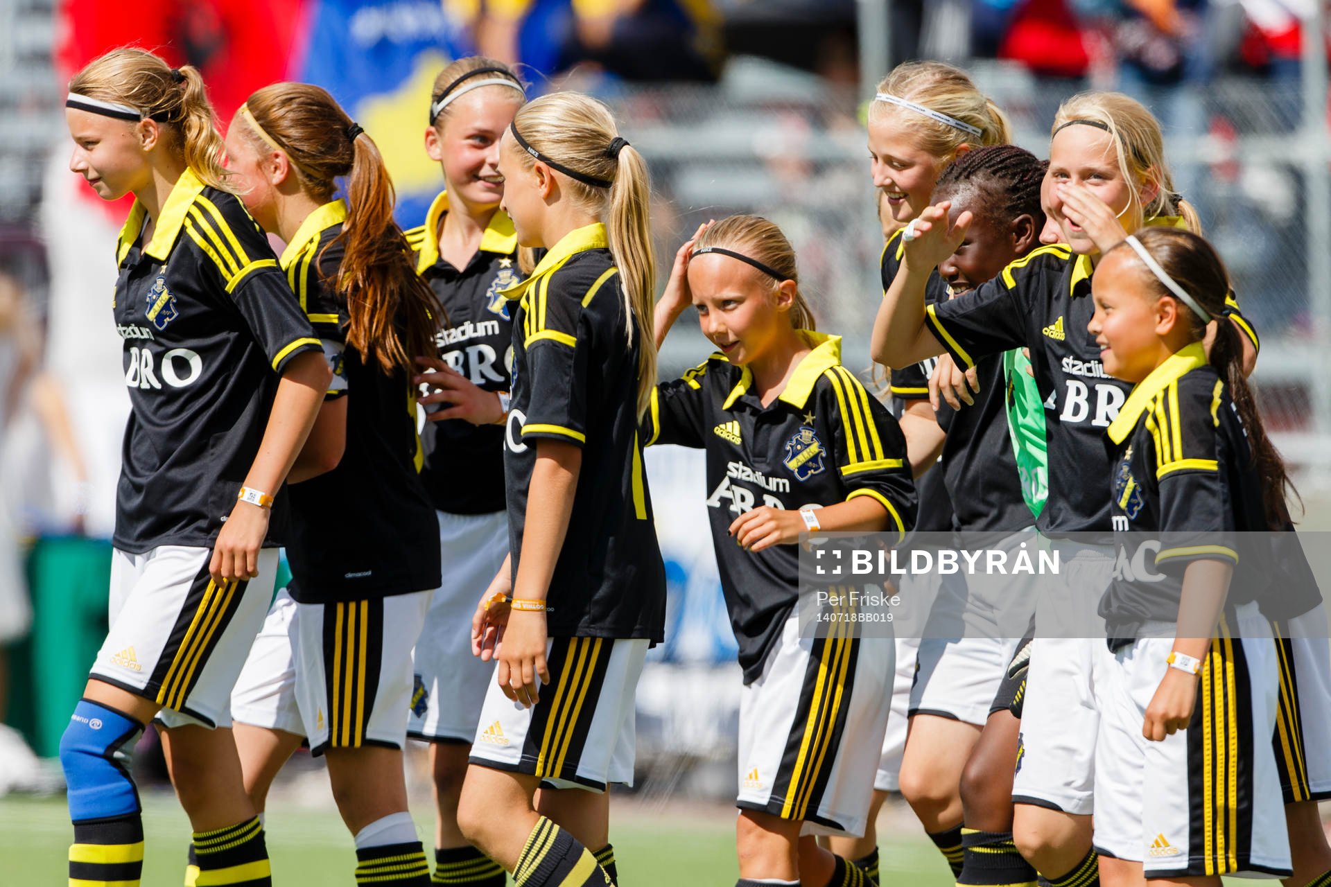 Final i G12 mellan AIK FF och JSSL Arsenal Singapore, AIK jublar efter slutsignalen under Gothia Cup den 18 juli 2014 i Göteborg .