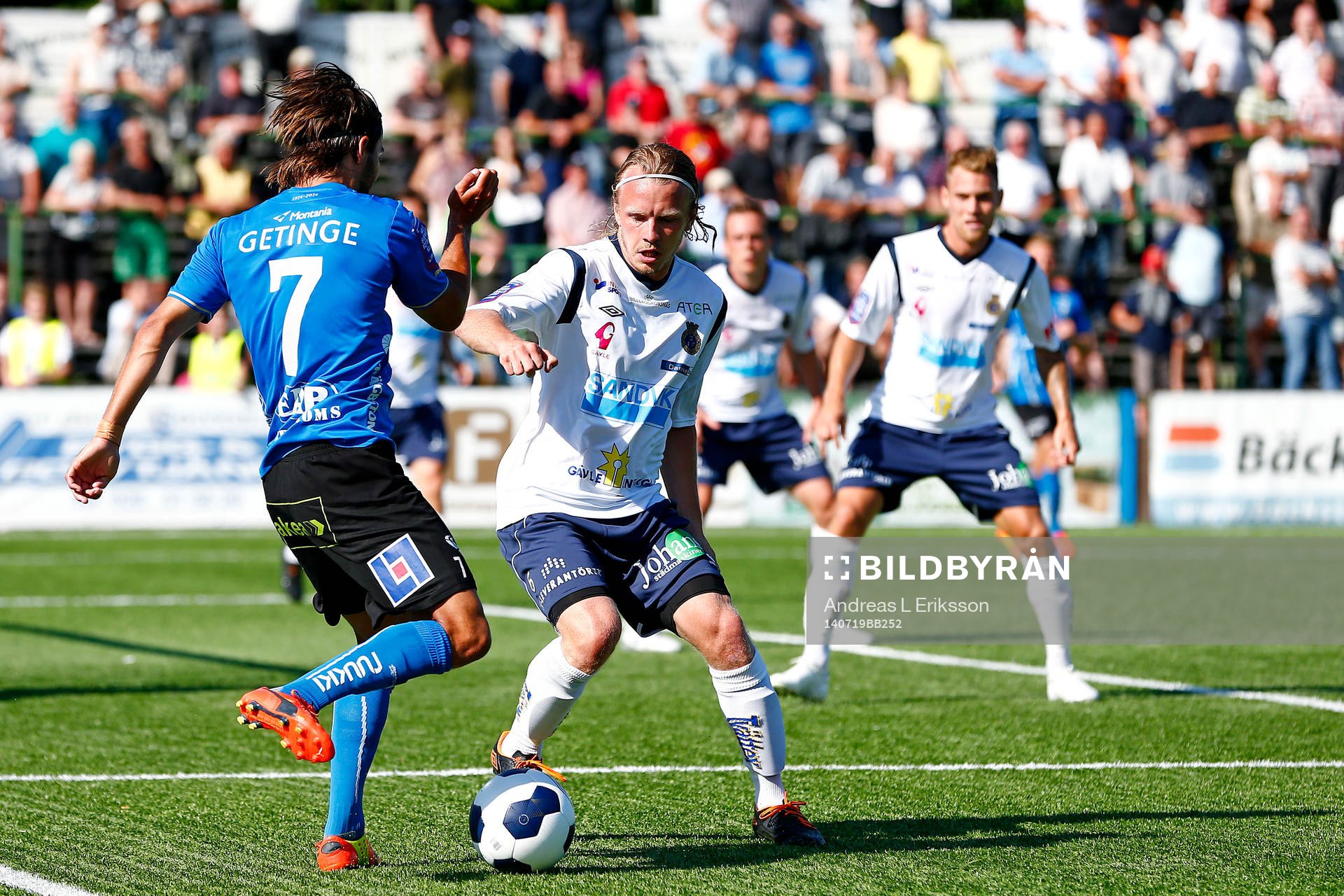 Halmstads Kristinn Steindorsson mot Gefles Anders Bååth