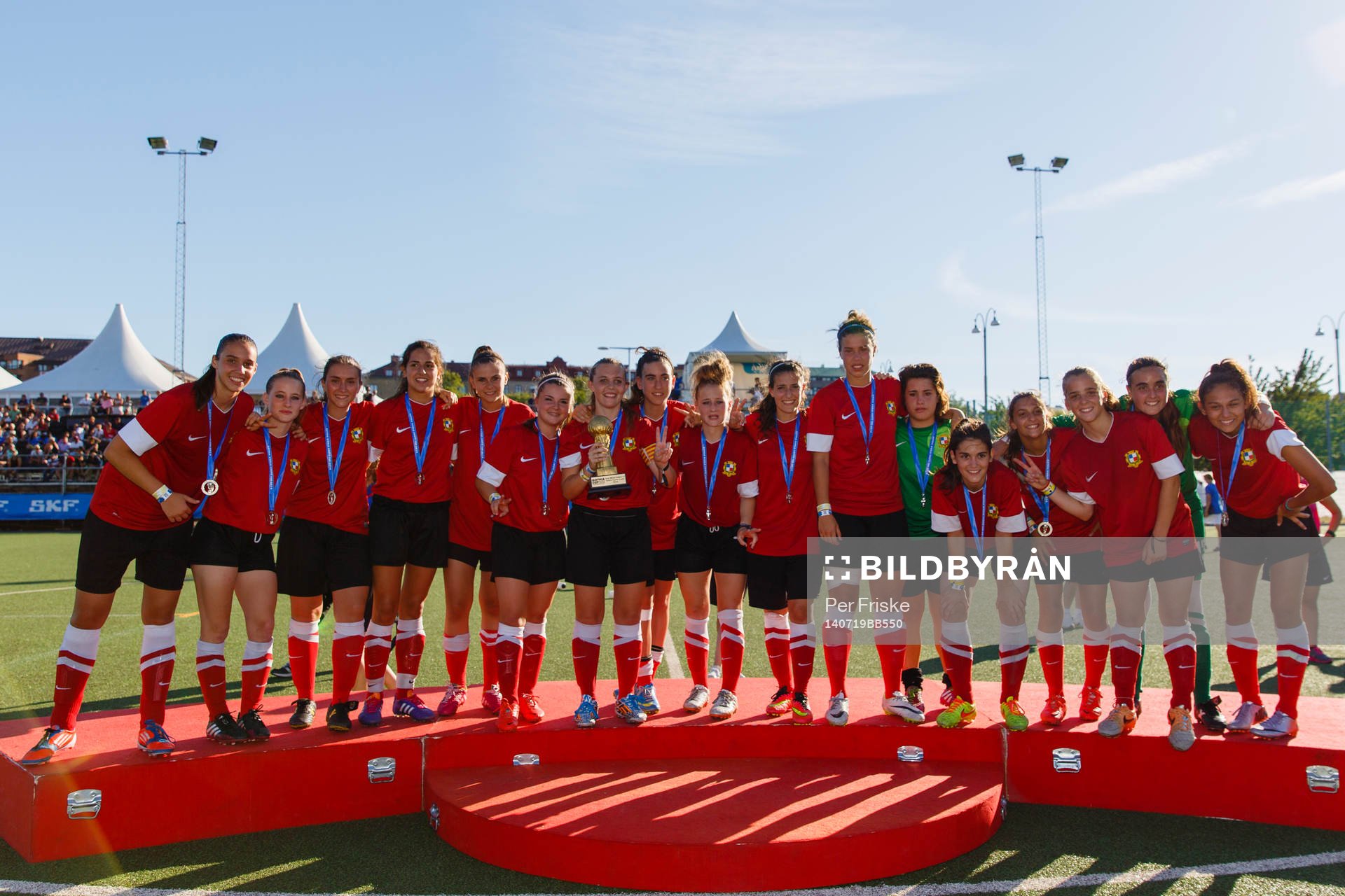 Final i G17E Tipselit Trophy mellan Paris Saint-Germain och San Gabriel CD, San Gabriel CD slutar tvåa under Gothia Cup den 19 juli 2014 i Göteborg .