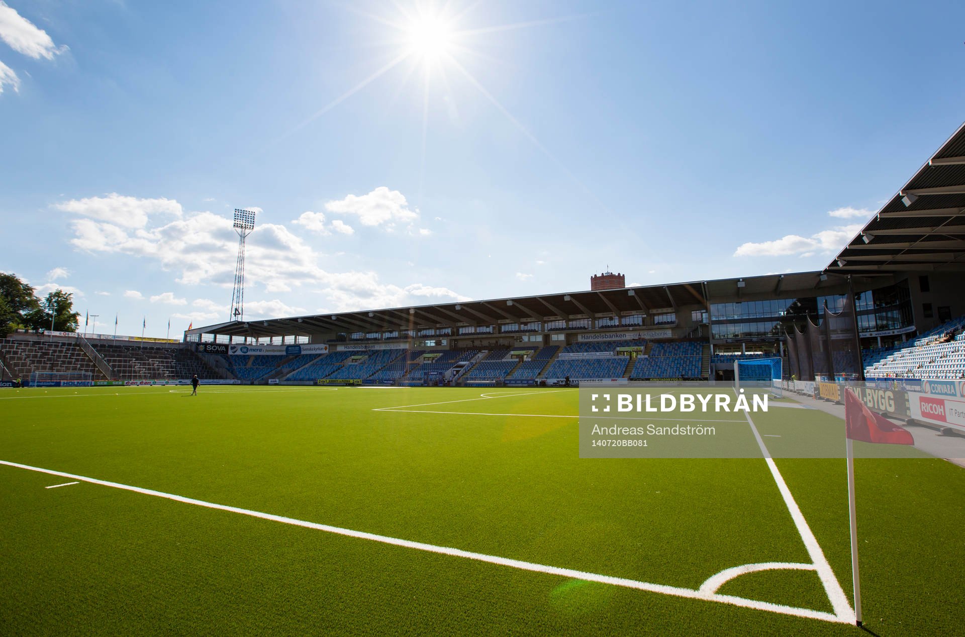 Generell vy över Nya Parken inför fotbollsmatchen i Allsvenskan mellan Norrköping och Elfsborg den 20 Juli 2014 i Norrköping. 