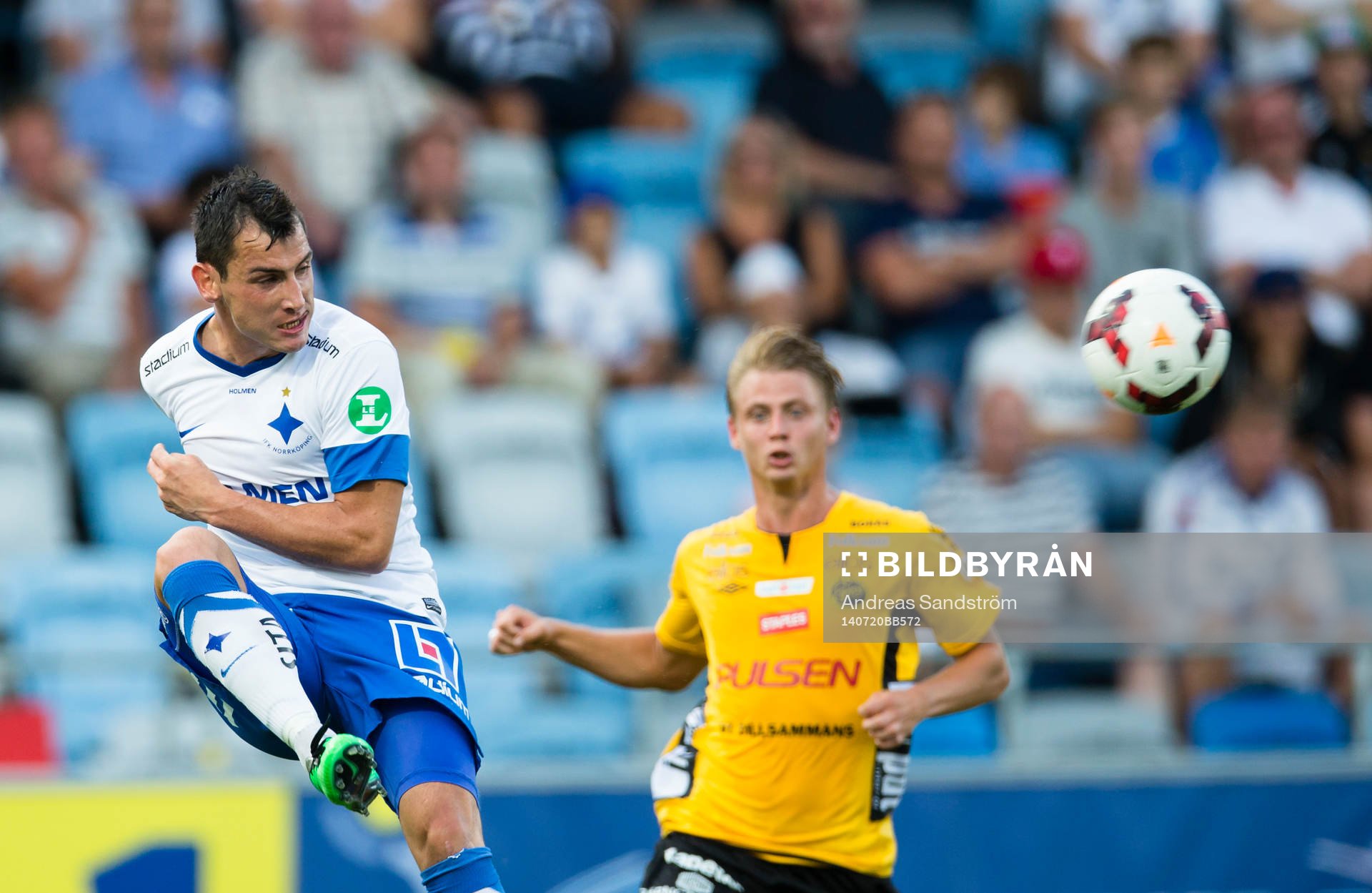 Norrköpings Nikola Tkalcic under fotbollsmatchen i Allsvenskan mellan Norrköping och Elfsborg den 20 Juli 2014 i Norrköping. 