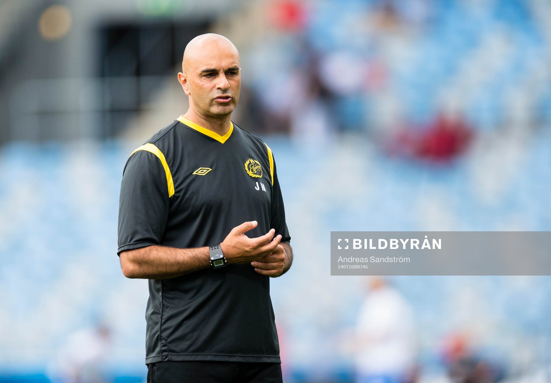 Elfsborgs tränare Jan Mian inför fotbollsmatchen i Allsvenskan mellan Norrköping och Elfsborg den 20 Juli 2014 i Norrköping. 