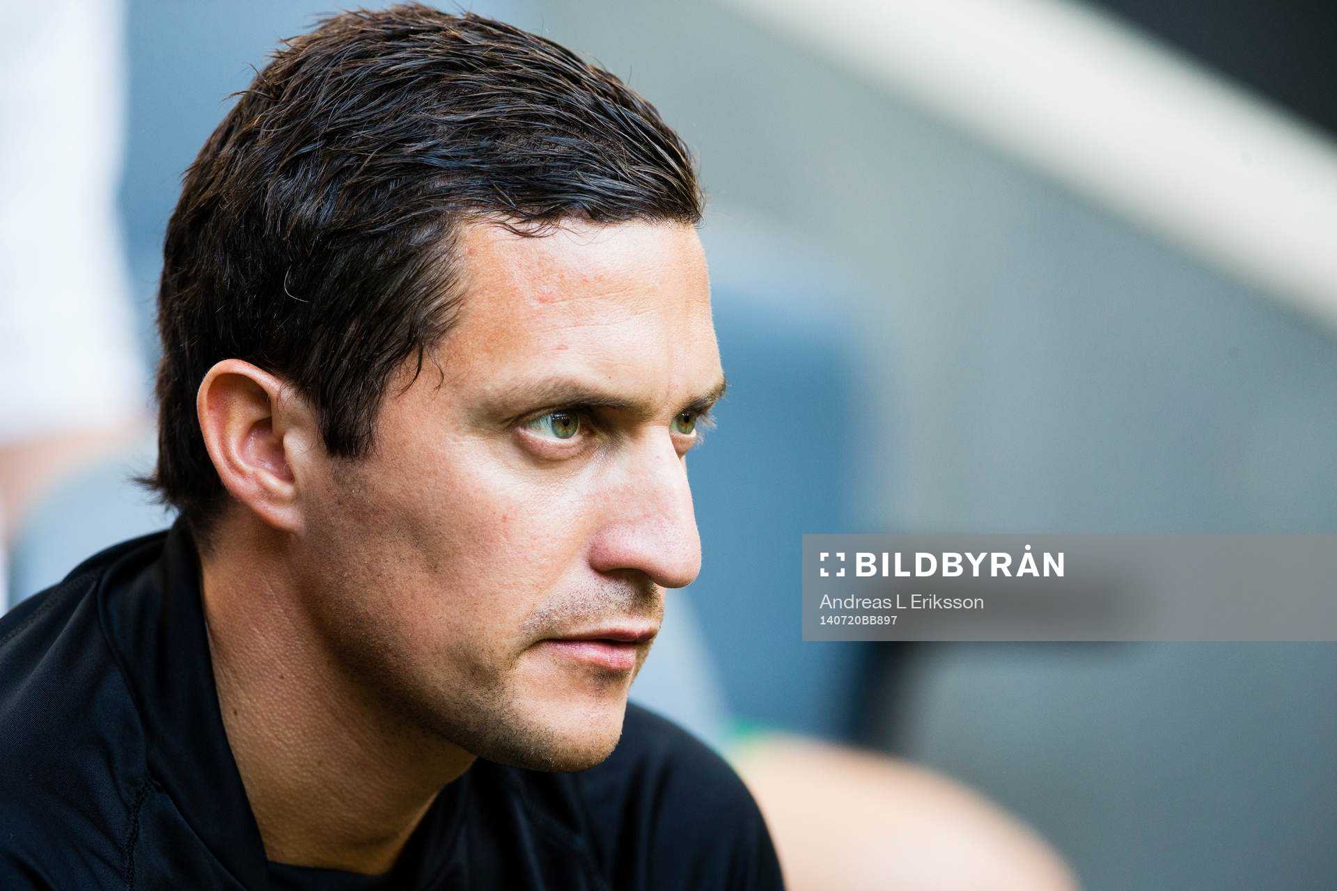 Hammarbys assisterande tränare Carlos Banda under fotbollsmatchen i Superettan mellan Hammarby och Öster den 20 juli 2014 i Stockholm. 