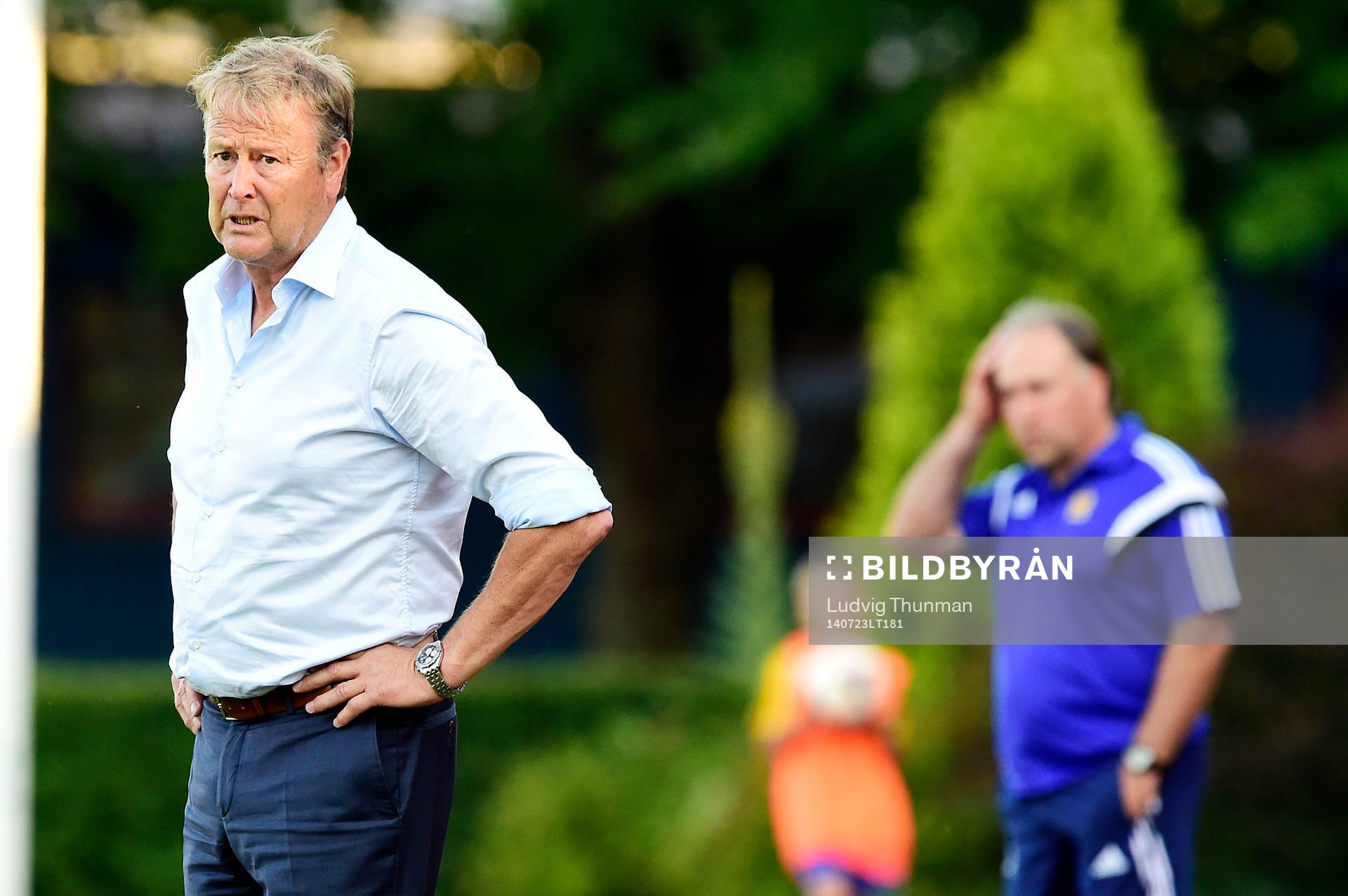Malmö FFs tränare Åge Hareide och Ventspils tränare