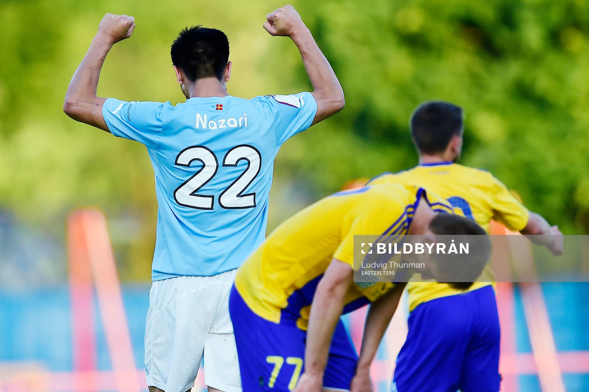 Malmö FFs Amin Nazari  jublar medans Vitaliy Recickis