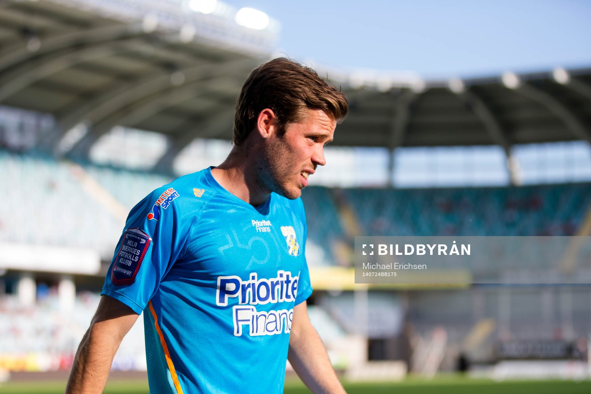 IFK Göteborgs Emil Salomonsson  innan fotbollsmatchen i