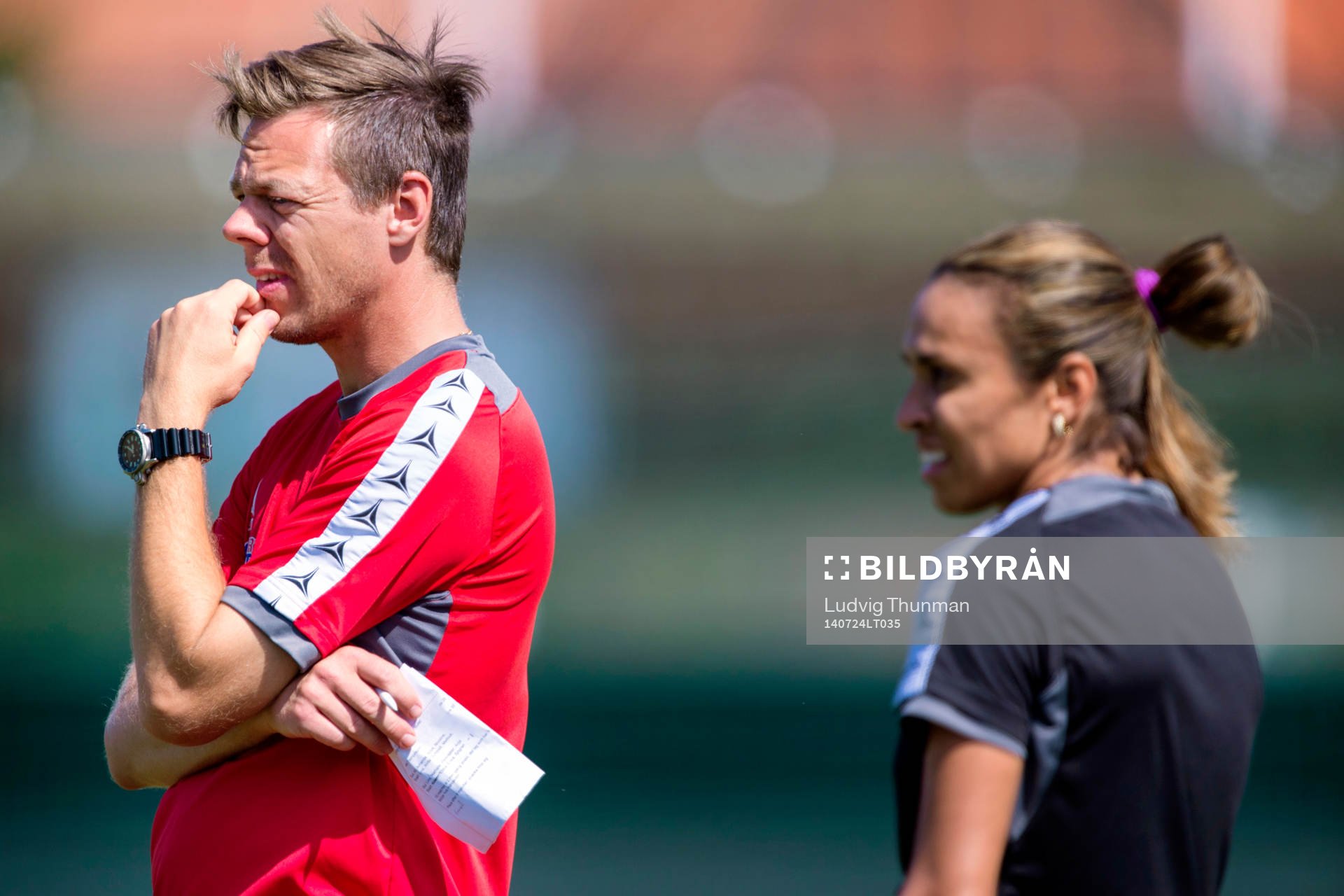 Rosengårds tränare Markus Tilly och Marta Vieira da Silva