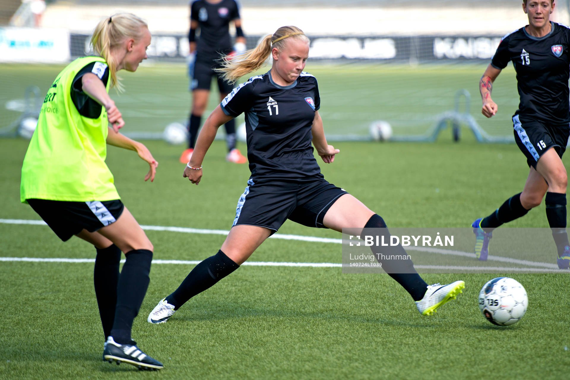 Rosengårds Sofia Anker-Kofoed under en träning med FC Rosengård den 24 juli 2014 i Malmö. 