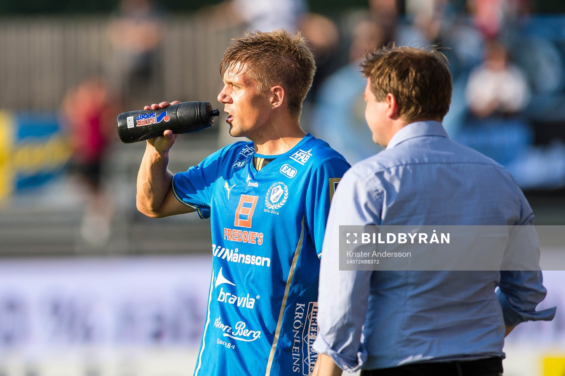 Halmstads Mikael Boman och tränare Jens Gustafssonunder