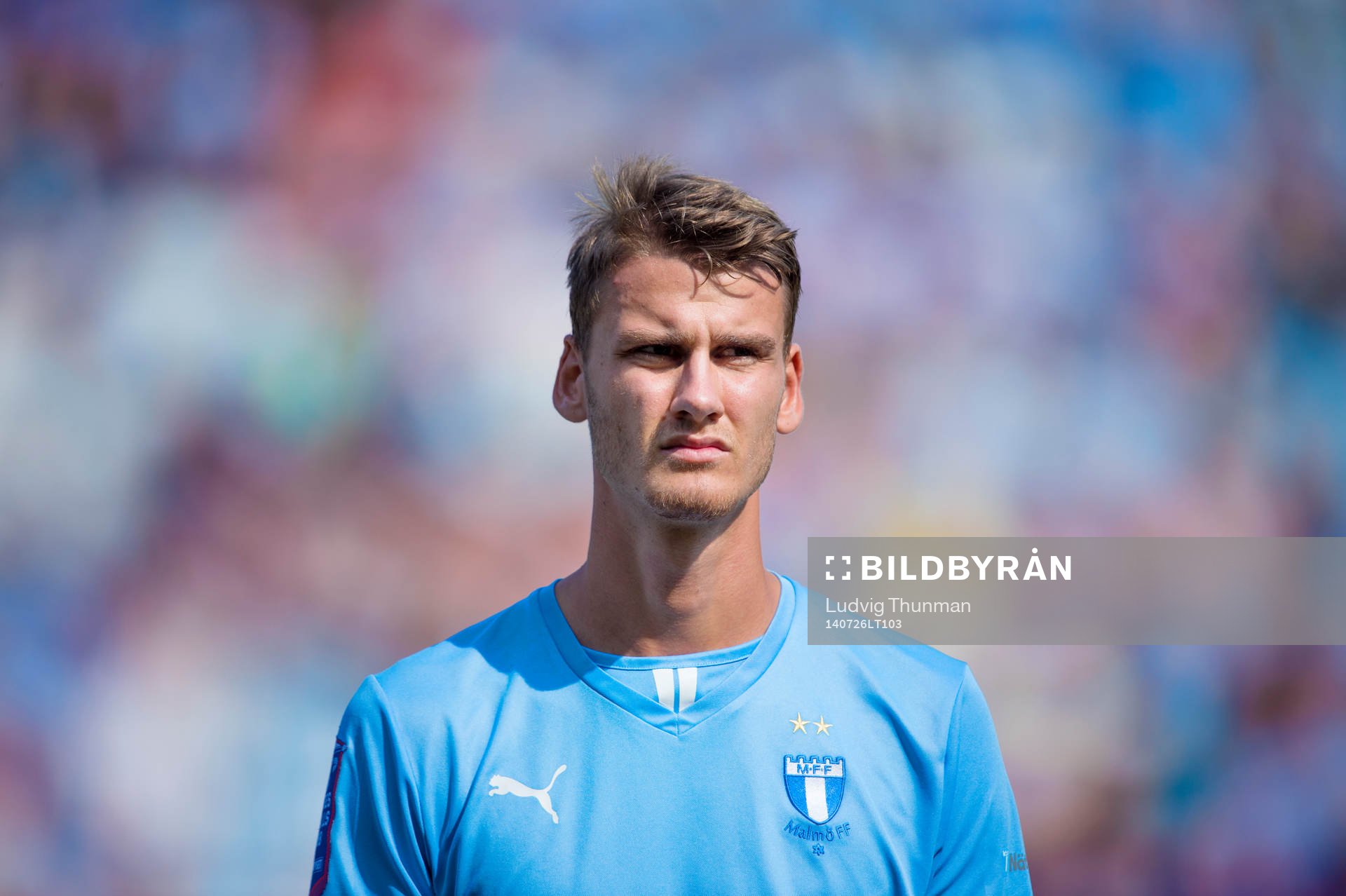 Malmö FFs Johan Hammar inför matchen i Allsvenskan mellan Malmö FF och Kalmar den 26 juli 2014 i Malmö. 