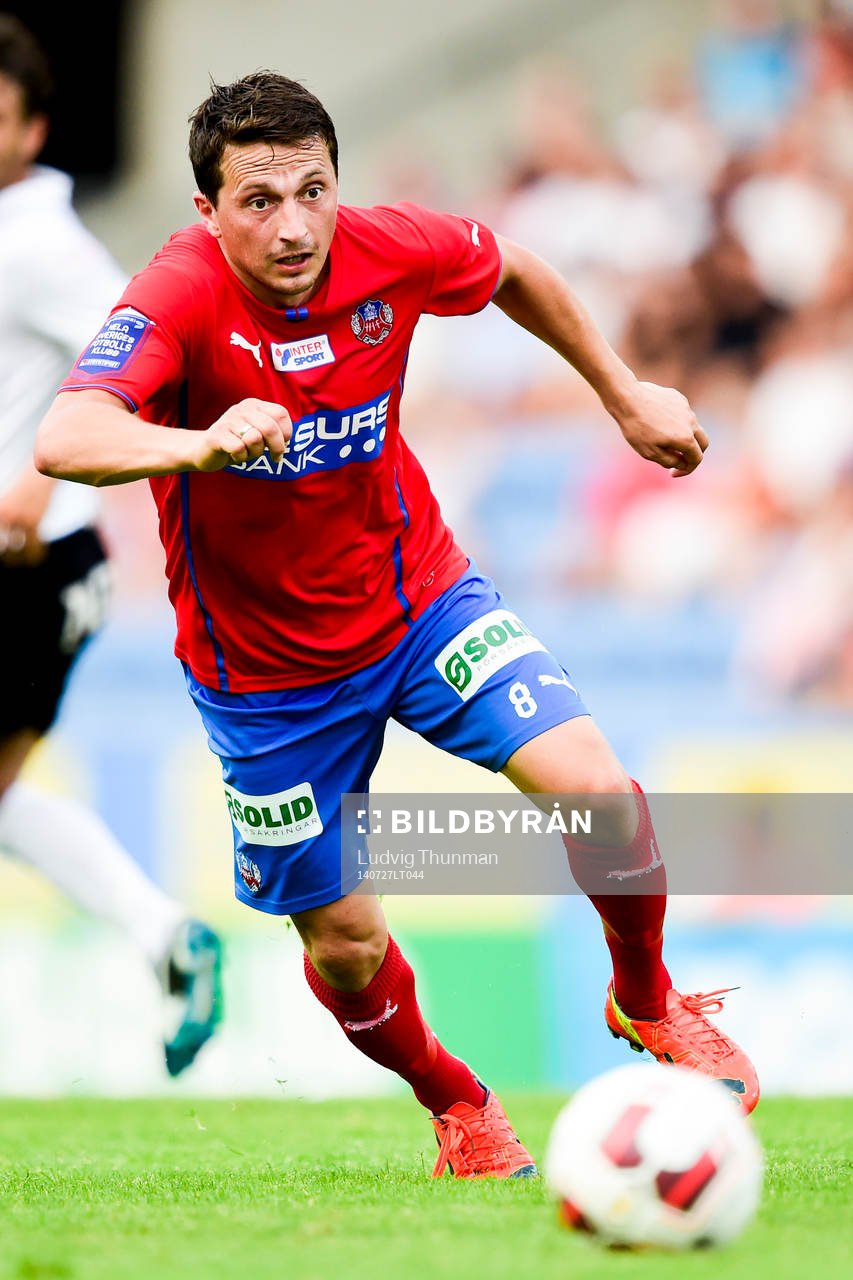 Helsingborgs Ardian Gashi under matchen i Allsvenskan mellan Helsingborg och Örebro den 27 juli 2014 i Helsingborg. 
