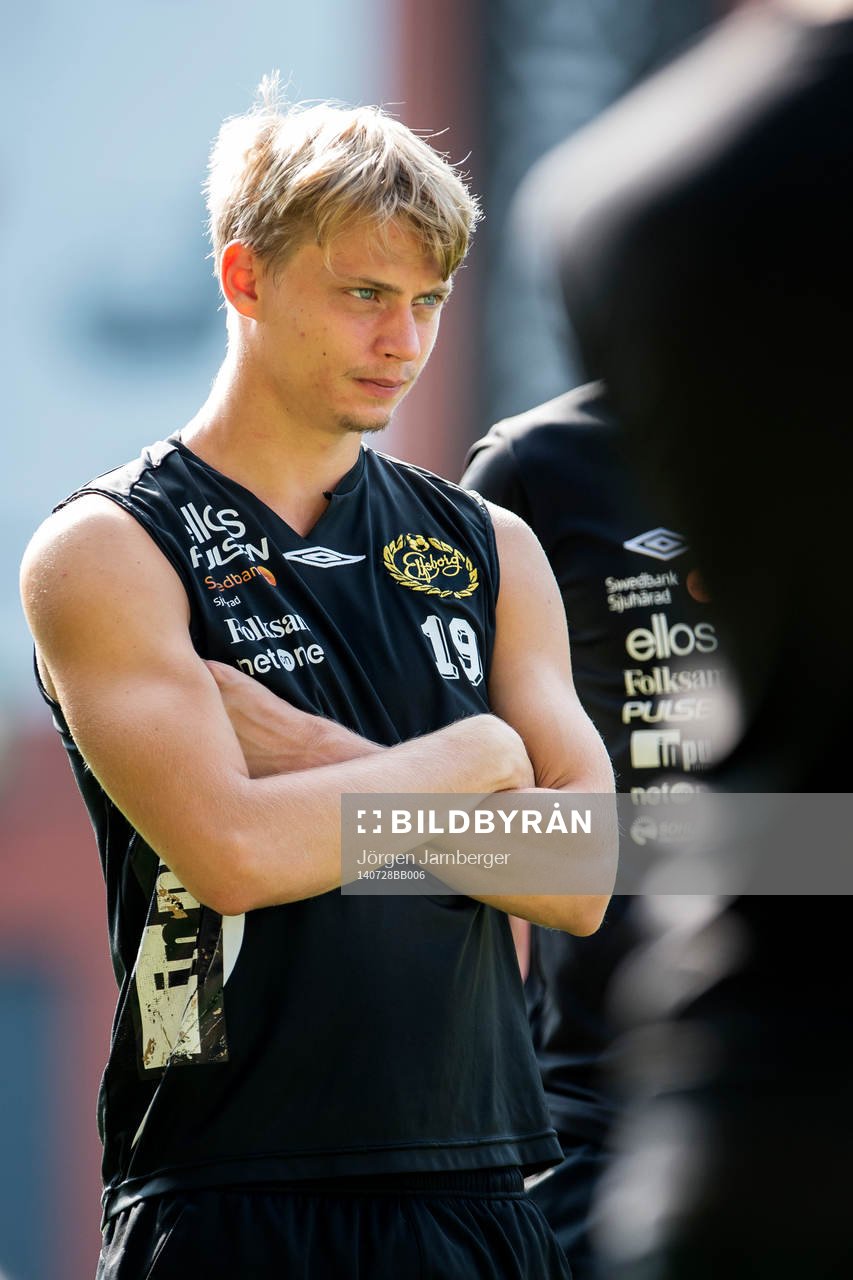 Elfsborgs Simon Hedlund under Elfsborgs träning den 28 juli 2014 i Borås.