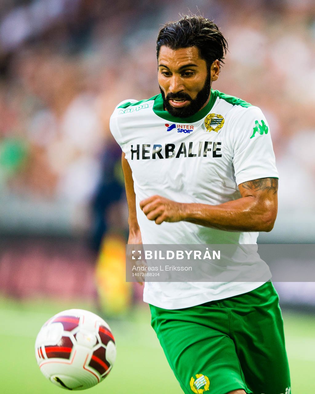 Hammarbys Stefan Batan under fotbollsmatchen i Superettan mellan Hammarby och Assyriska den 28 juli 2014 i Stockholm. 