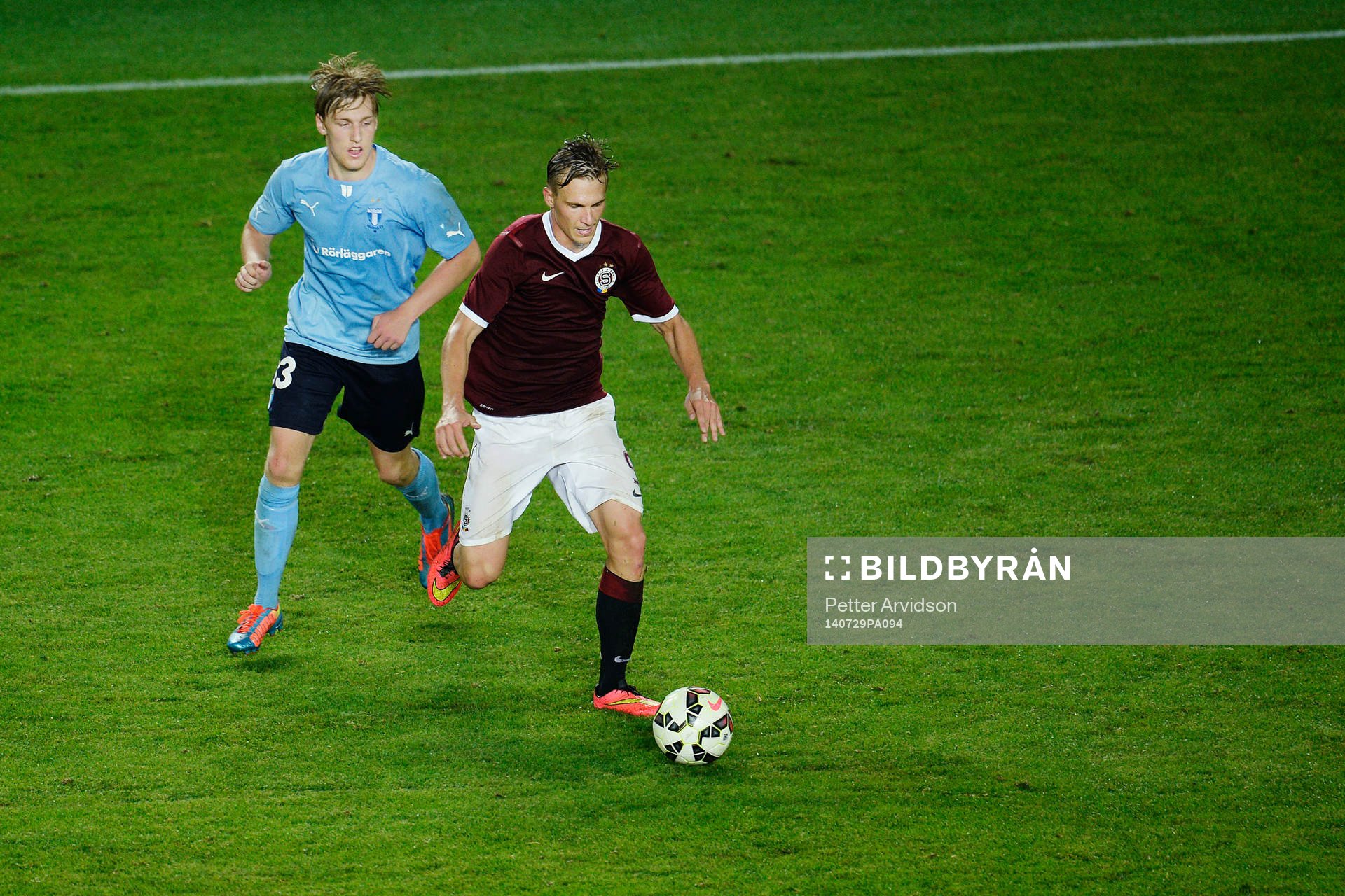 Malmö FFs Emil Forsberg mot Sparta Prags Bořek Dočkal