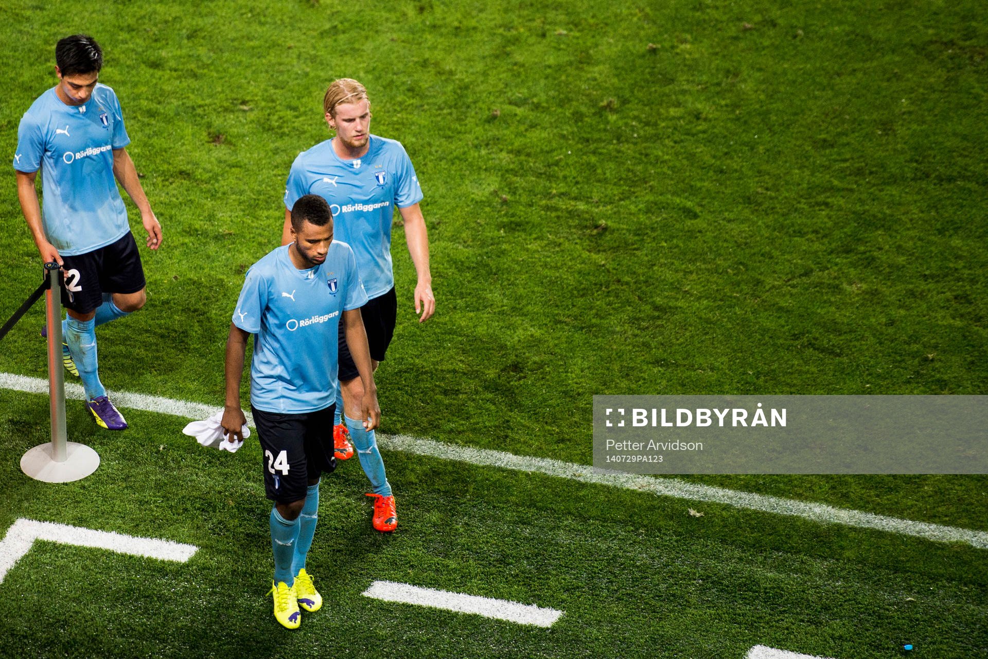 Från vänster, Malmö FFs Amin Nazari, Filip Helander och