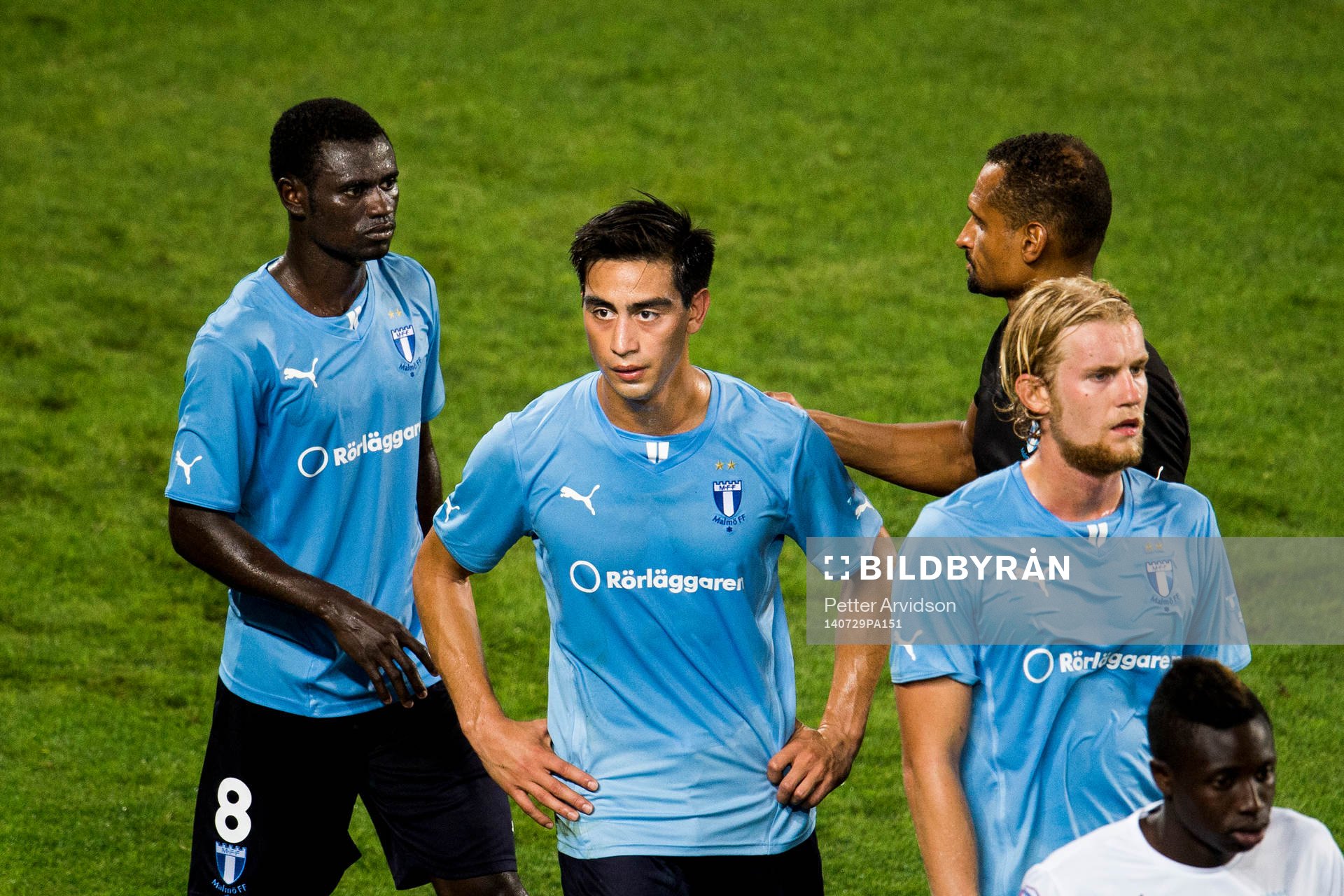 Malmö FFs Enock Kofi Adu (tv) Amin Nazari (m) och Filip