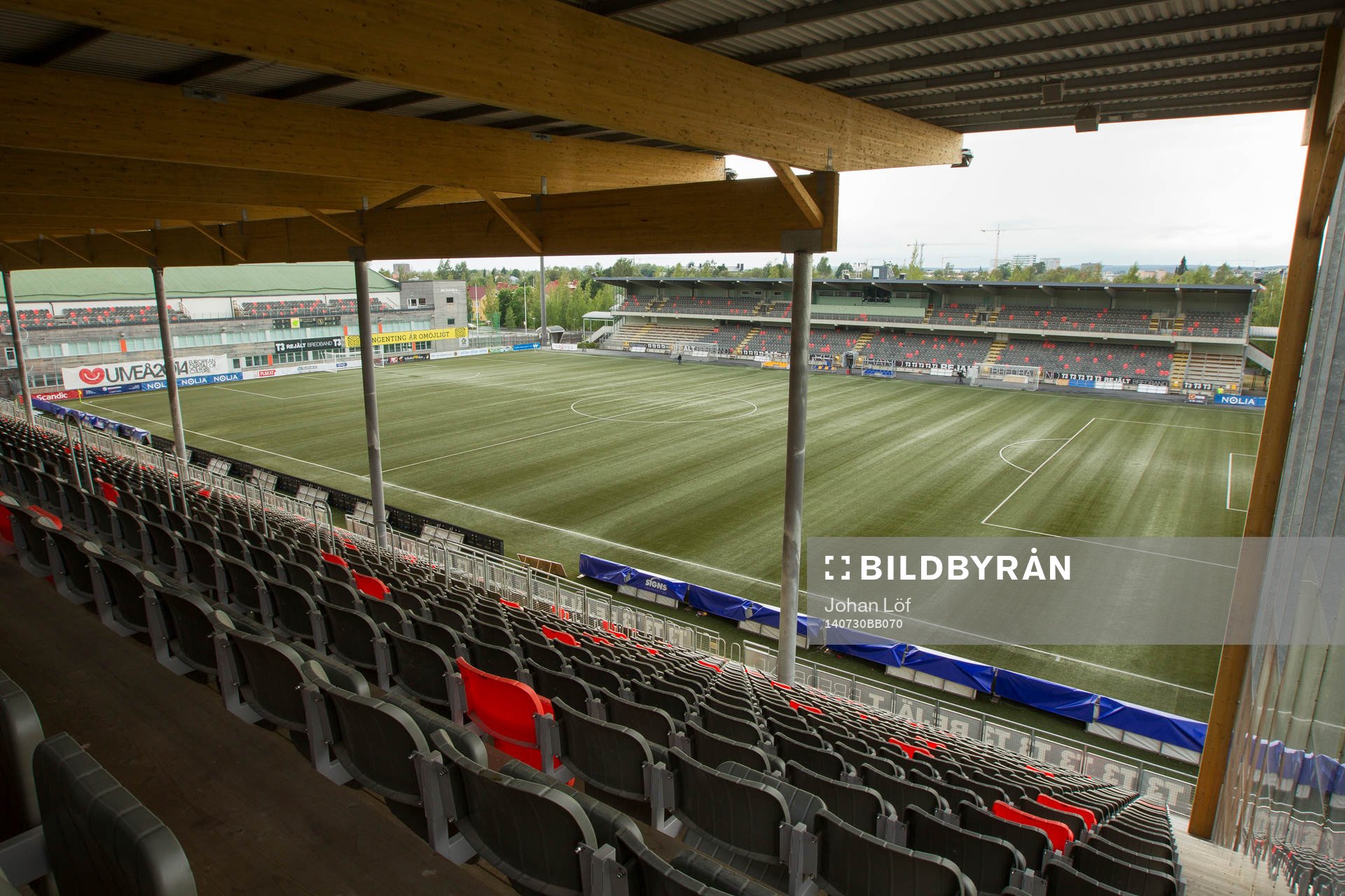 T3 Arena under fotbollsmatchen i Damallsvenskan mellan Umeå och Rosengård den 30 Juli 2014 i Umeå.