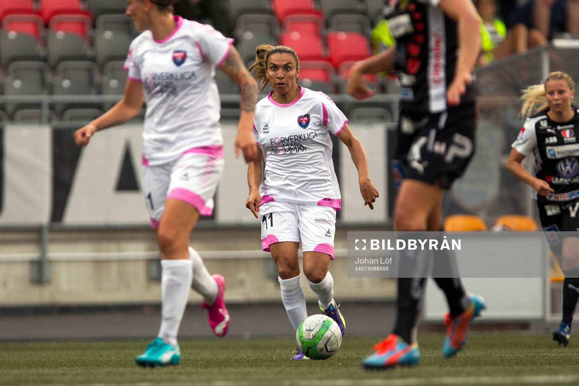 Rosengårds Marta Vieira da Silva under fotbollsmatchen i Damallsvenskan mellan Umeå och Rosengård den 30 Juli 2014 i Umeå.