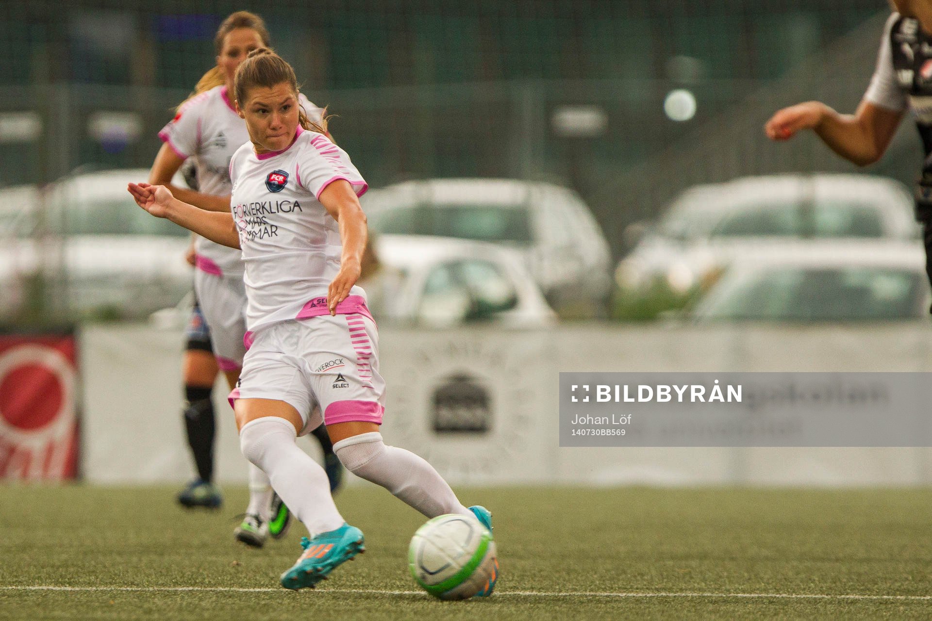 Rosengårds Ramona Bachmann under fotbollsmatchen i Damallsvenskan mellan Umeå och Rosengård den 30 Juli 2014 i Umeå.